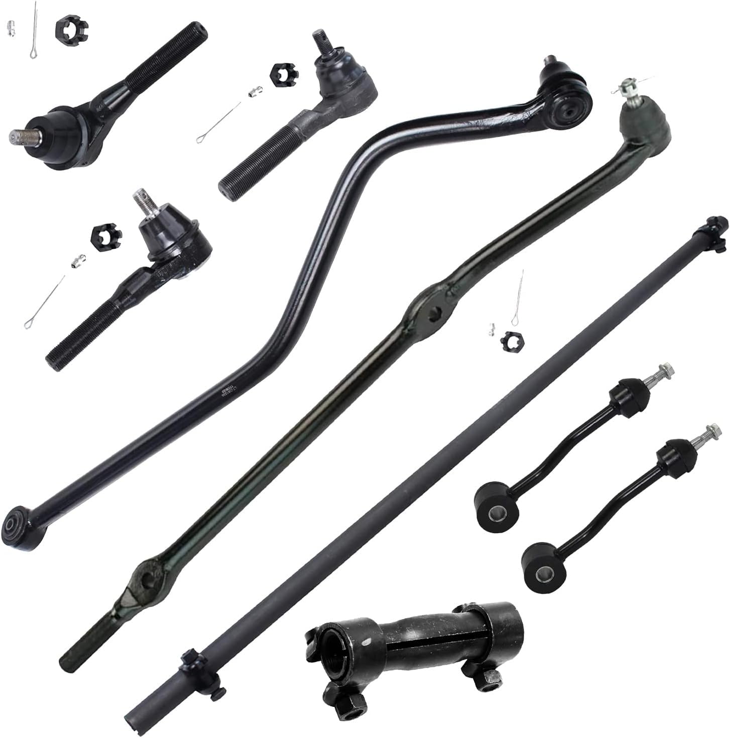 Detroit Axle - Front Sway Bars Tie Rods Track Bar for 1997-2006 Jeep Wrangler