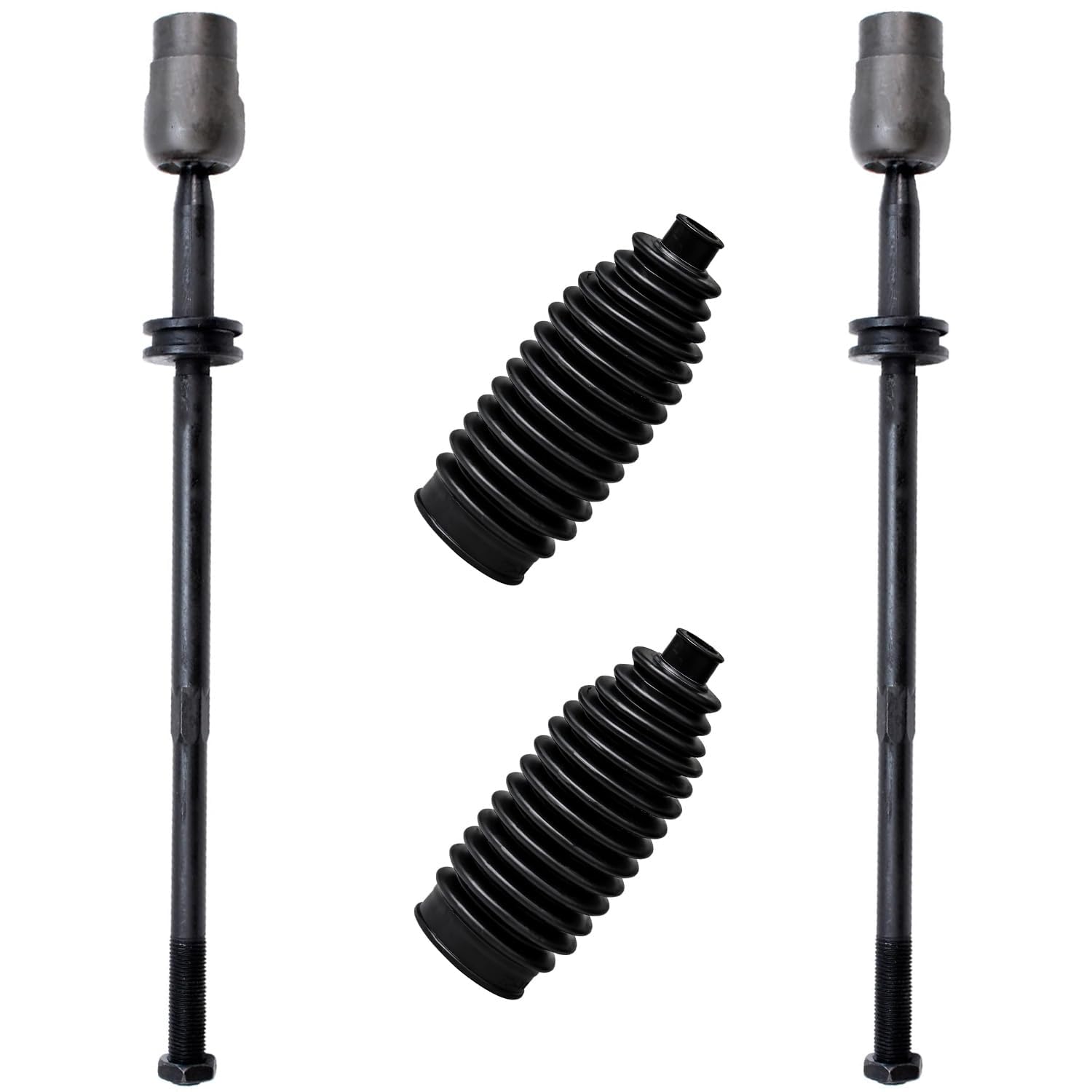 4pc Front Inner Tie Rods Boots Suspension Kit