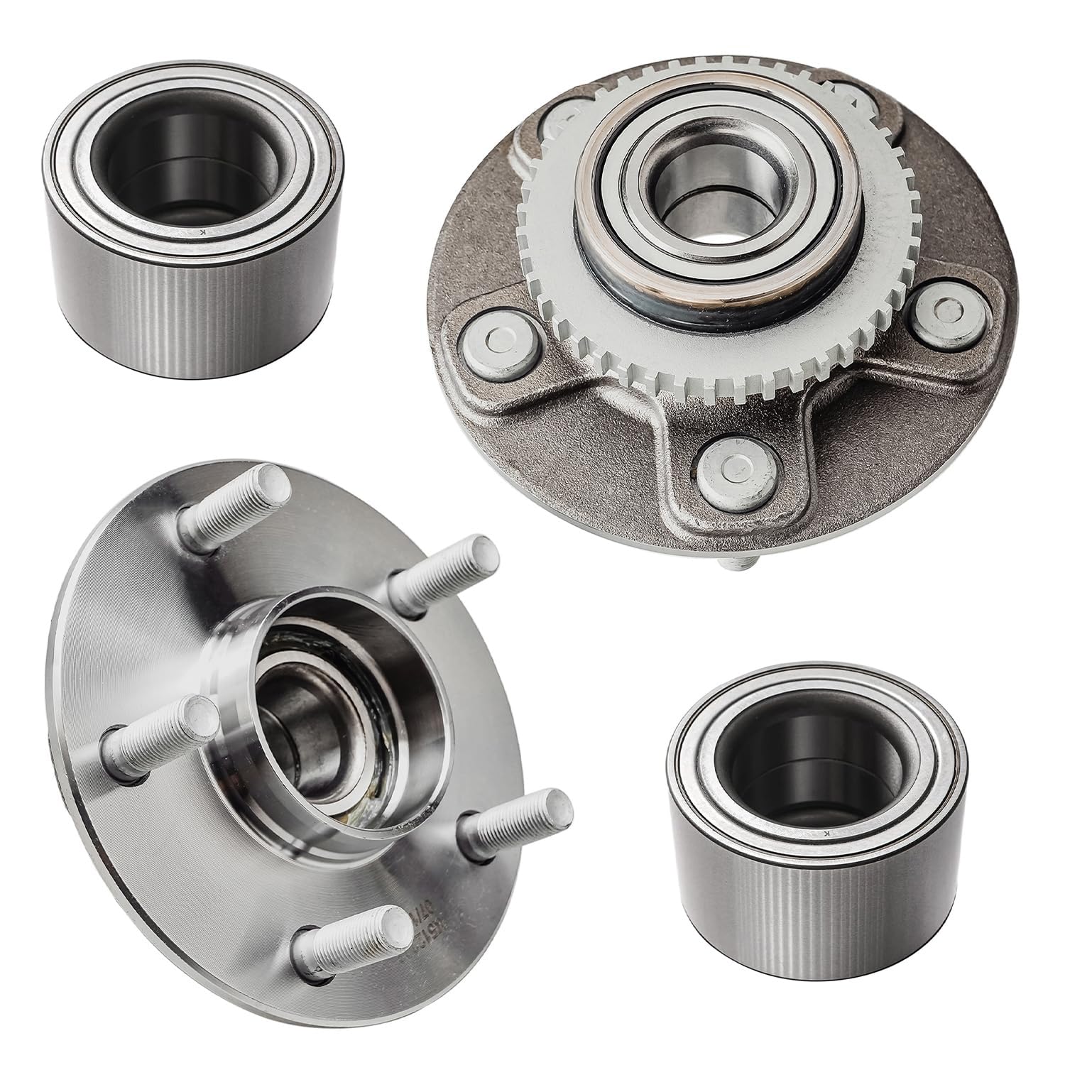 4pc Front Wheel Bearings Rear Wheel Hub and Bearings Kit