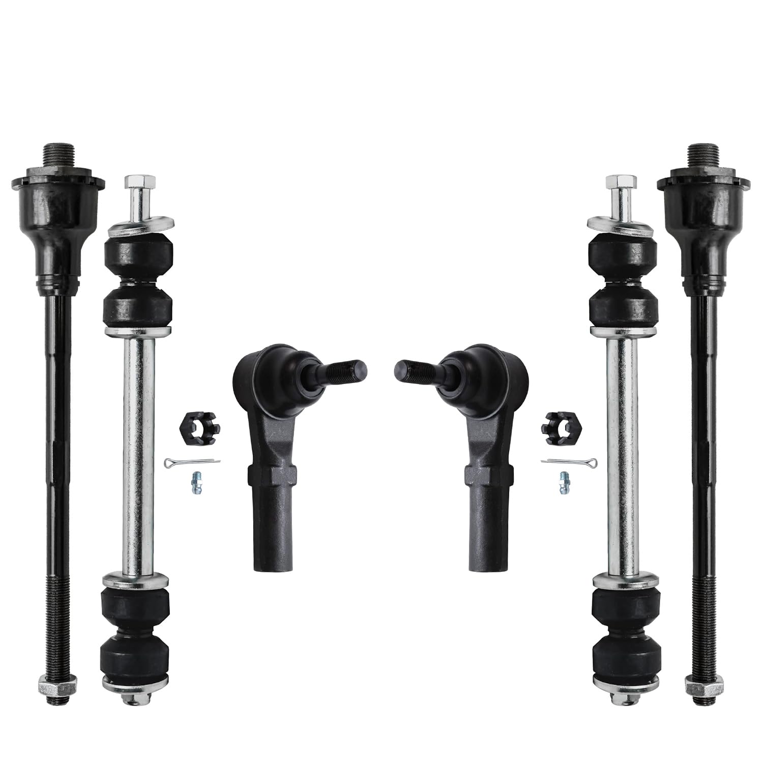 6pc Front Sway Bar Links Tie Rods Suspension Kit