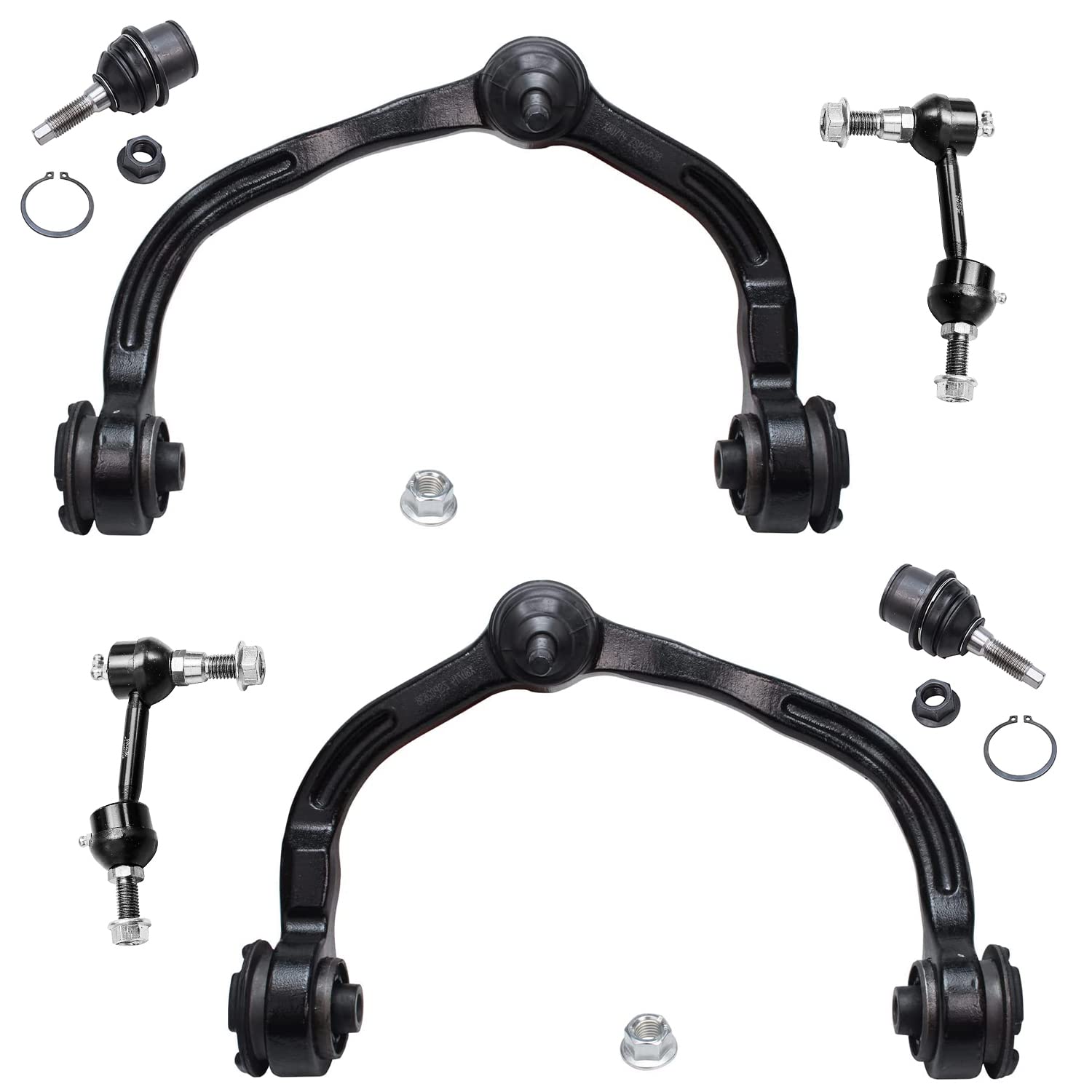 6pc Front Upper Control Arms Lower Ball Joints Sway Bar Links Suspension Kit