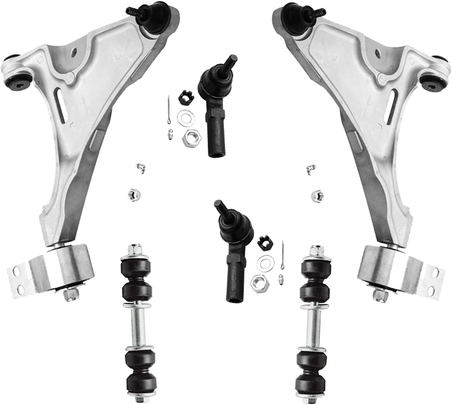 Detroit Axle - Front Lower Control Arms Outer Tie Rods for 2006-2011 Lucerne DTS