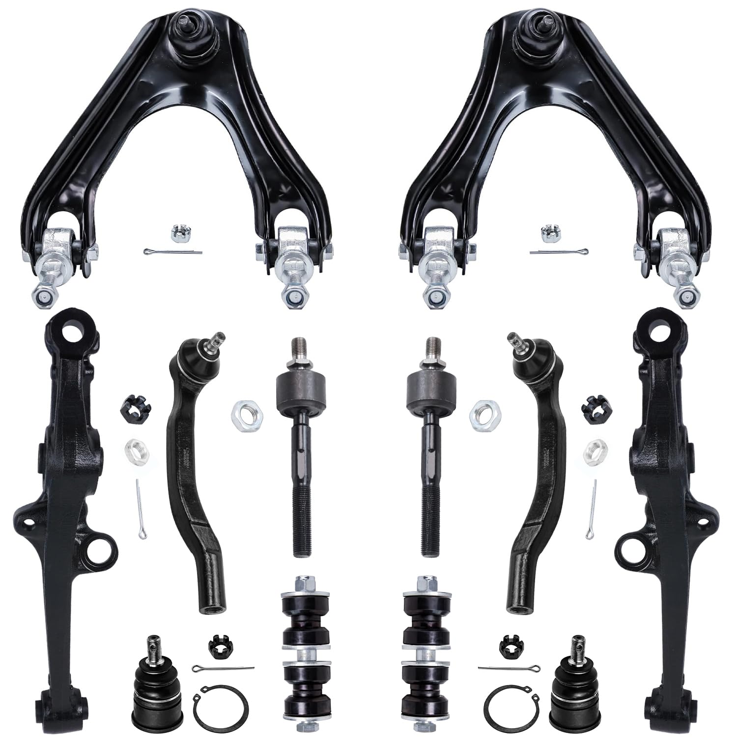 12pc Front Upper Lower Control Arms Ball Joints Sway Bar Links Suspension Kit