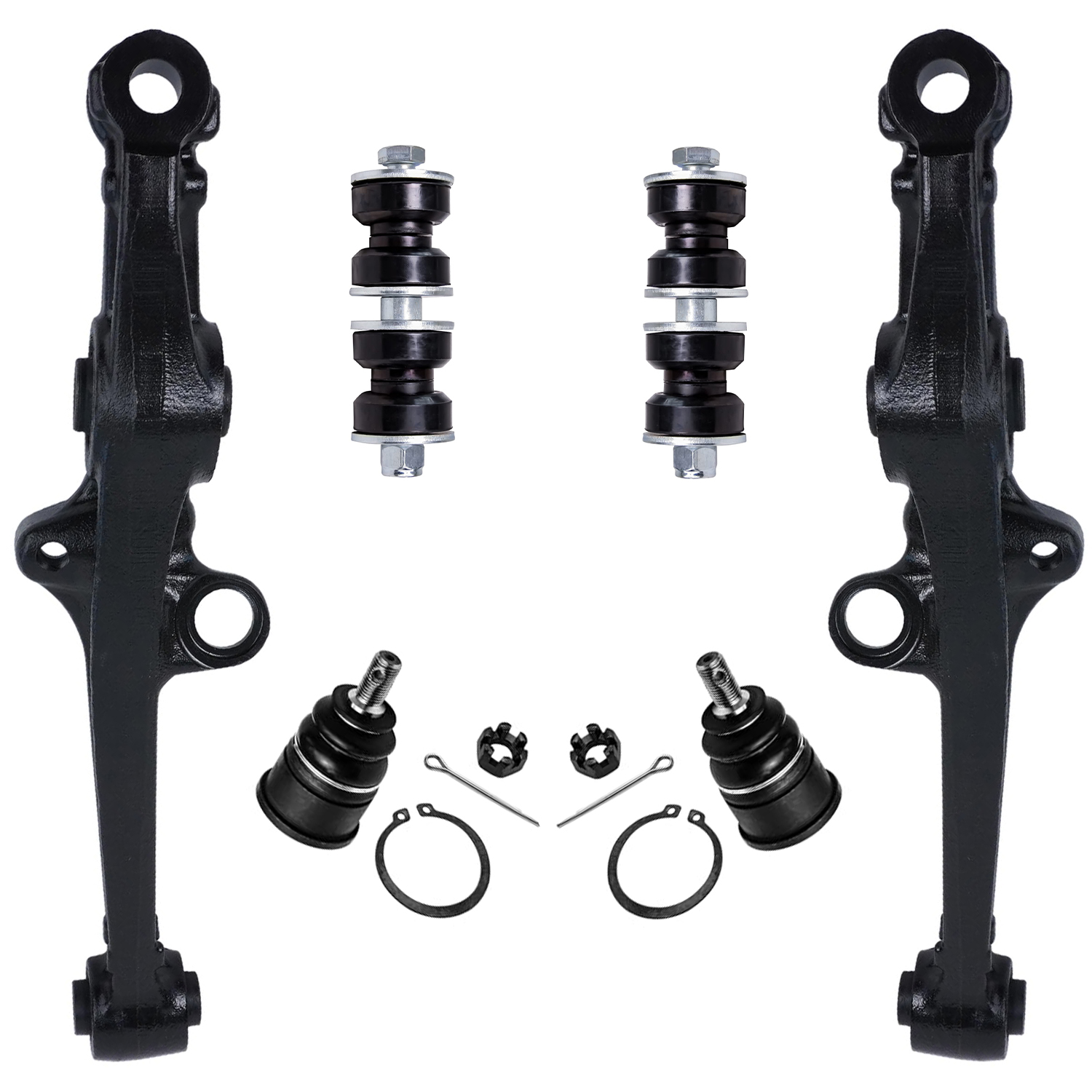 6pc Front Lower Control Arms Ball Joints Sway Bar Links Suspension Kit