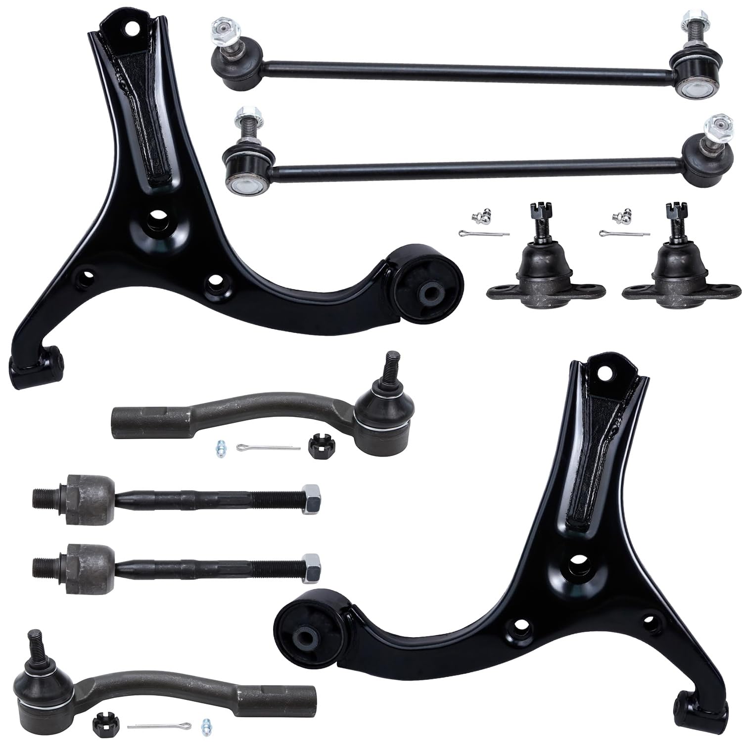 10pc Front Lower Control Arms Ball Joints Sway Bar Links Suspension Kit