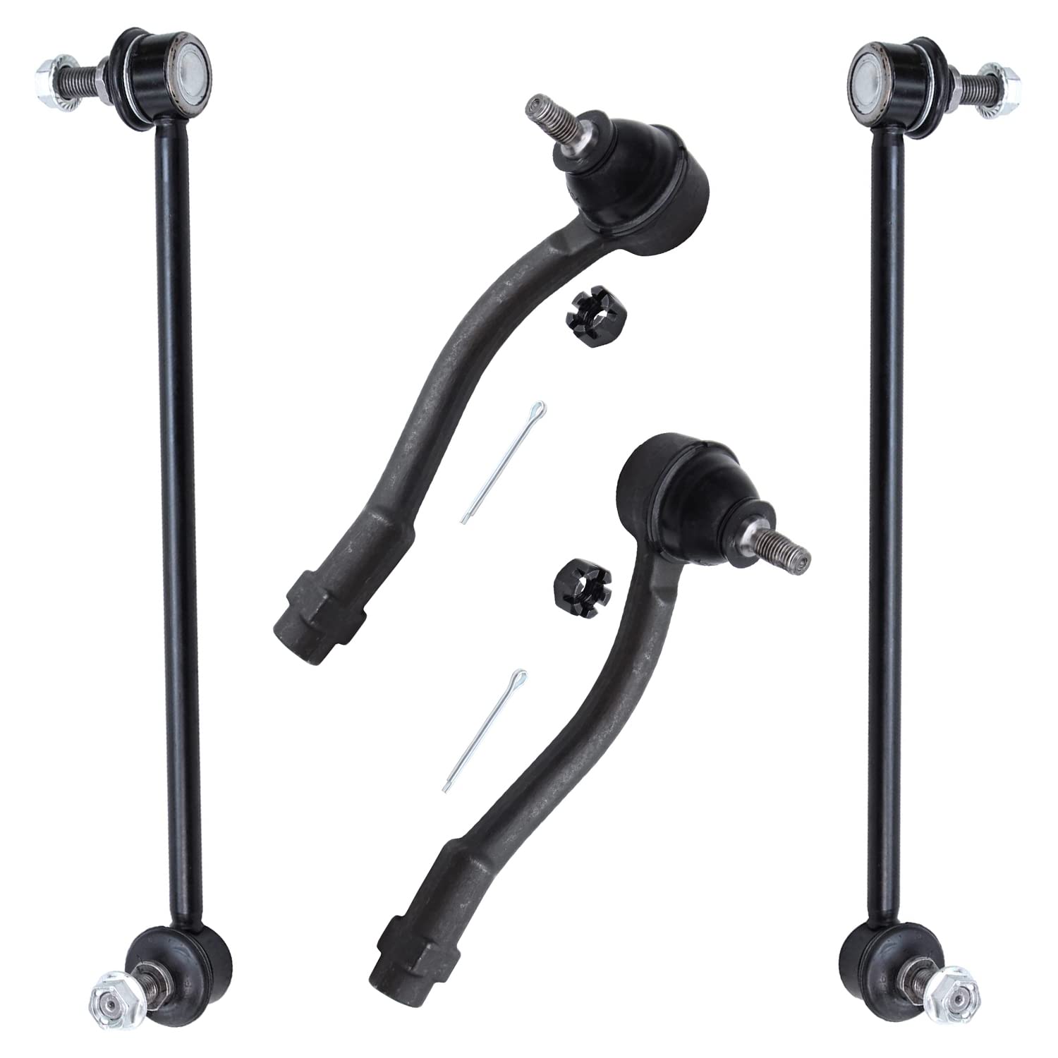 4pc Front Outer Tie Rods Sway Bar Links Suspension Kit