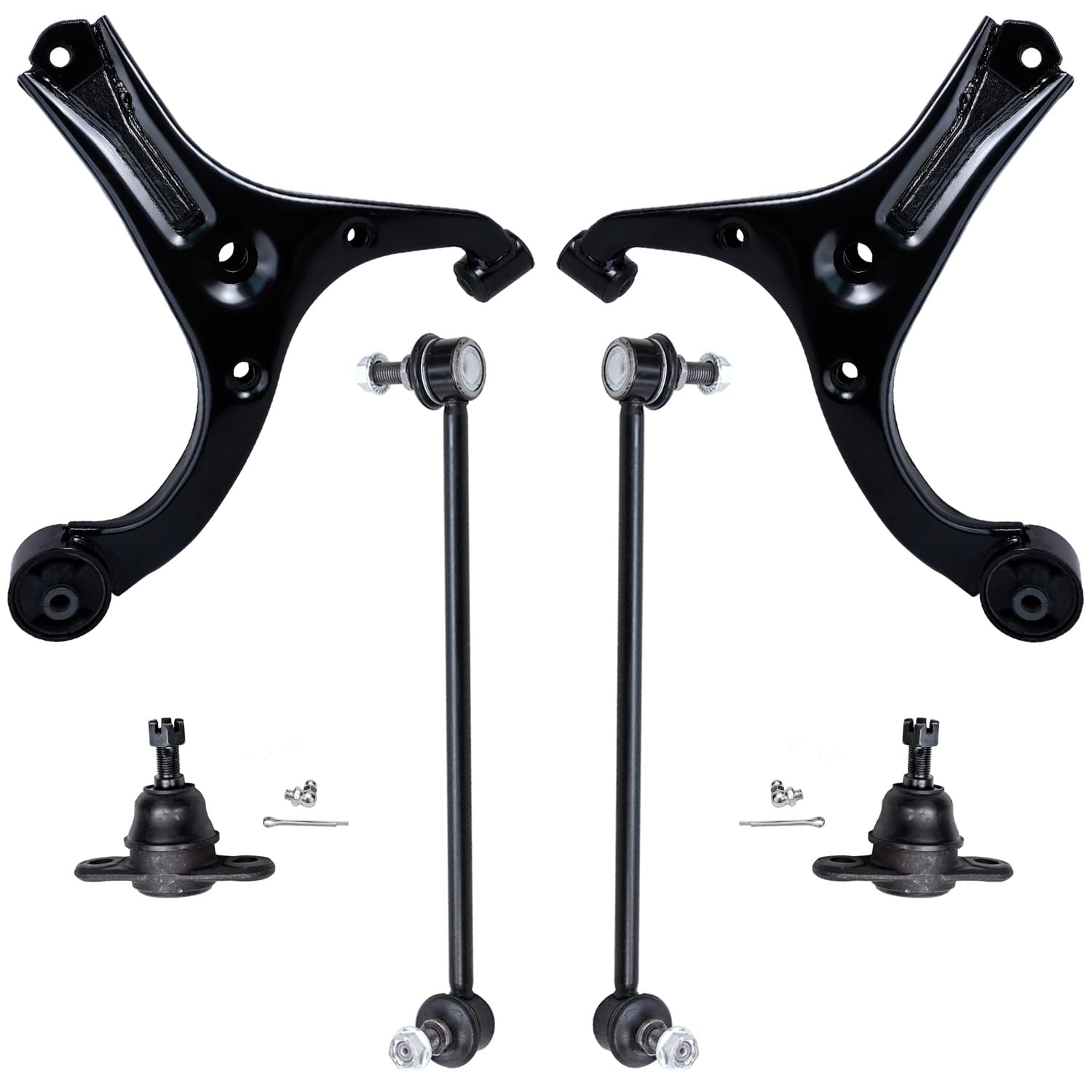 6pc Front Lower Control Arms Ball Joints Sway Bar Links Suspension Kit