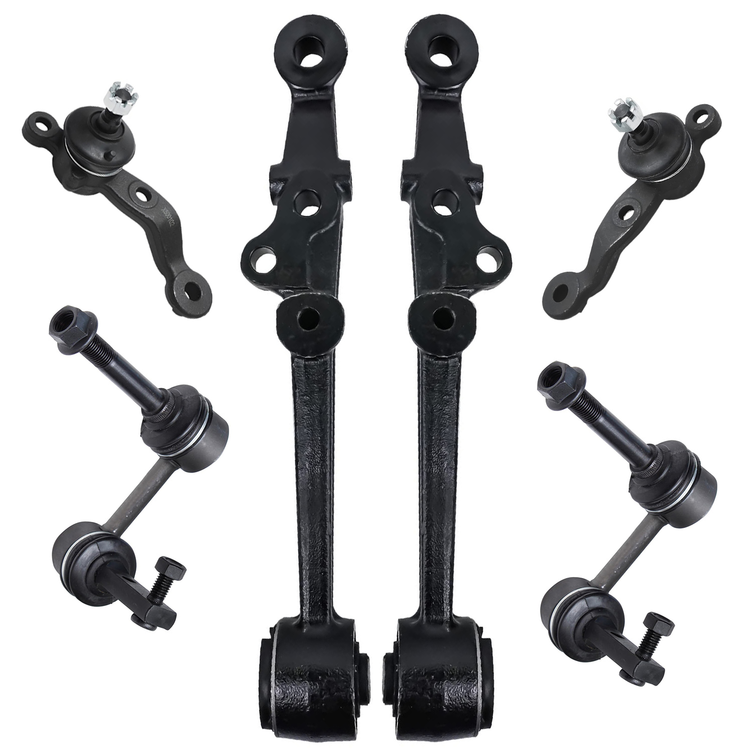 6pc Front Lower Forward Control Arms Ball Joints Sway Bar Links Suspension Kit