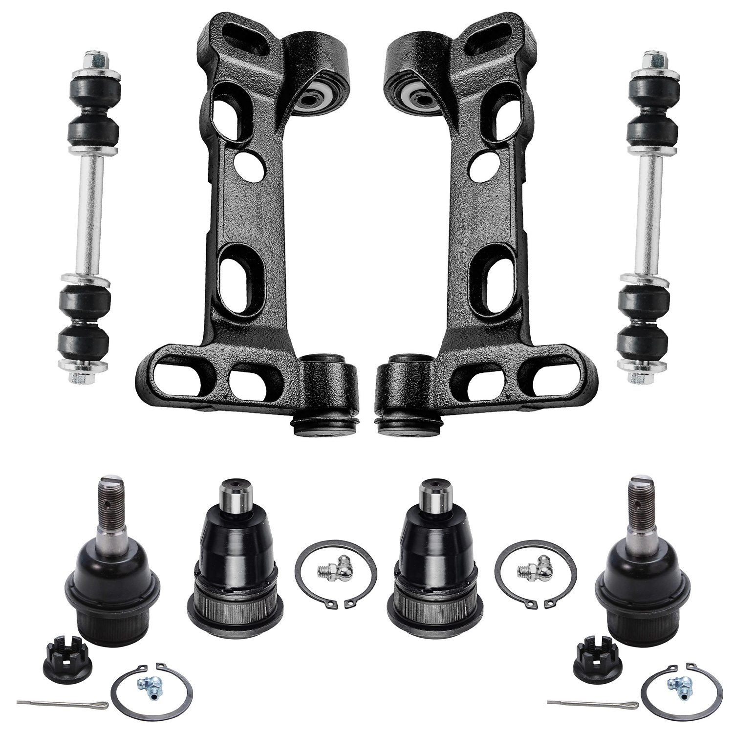 8pc Front Lower Control Arm Support Brackets Sway Bar Links Suspension Kit