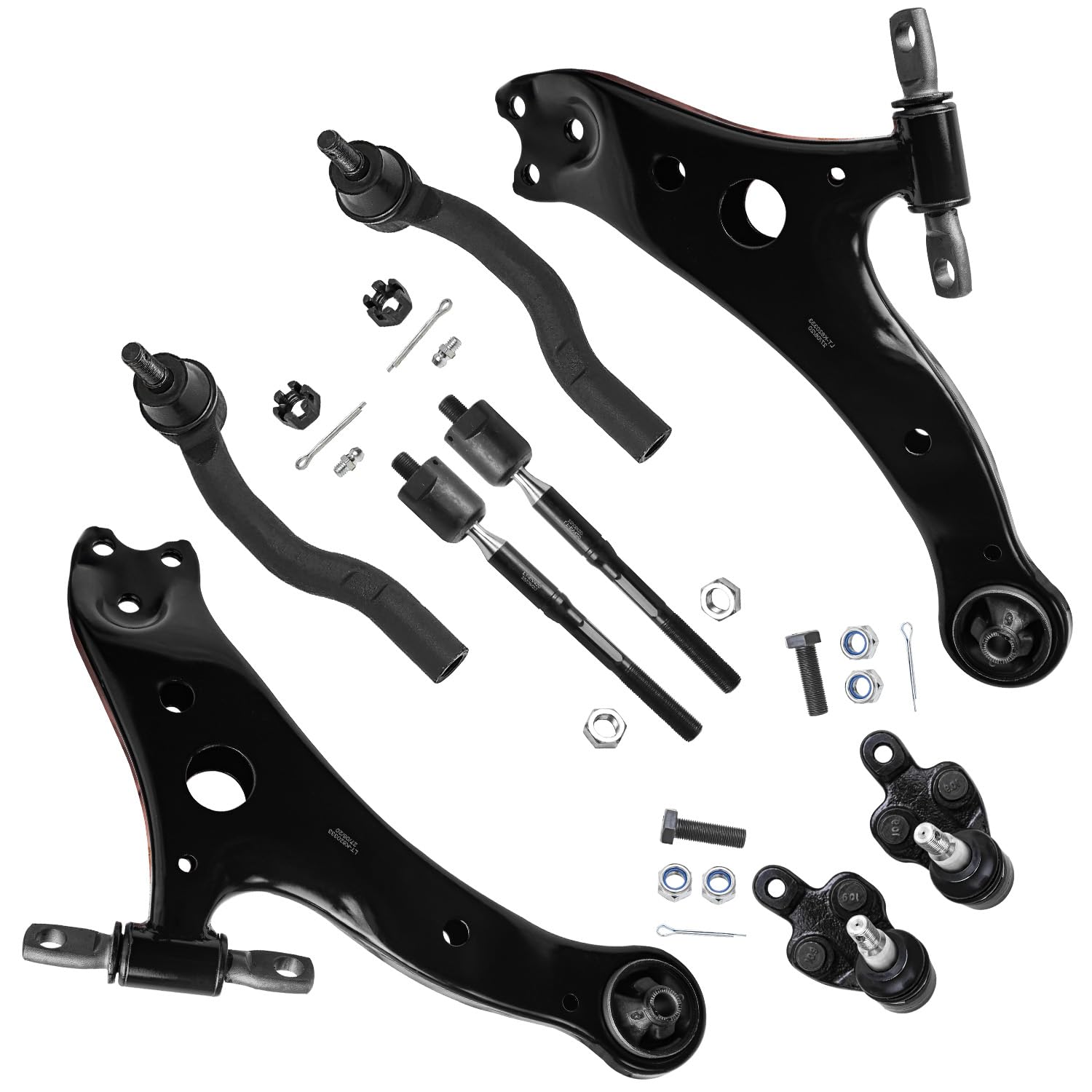 8pc Front Lower Control Arms Outer Tie Rods Ball Joints Suspension Kit