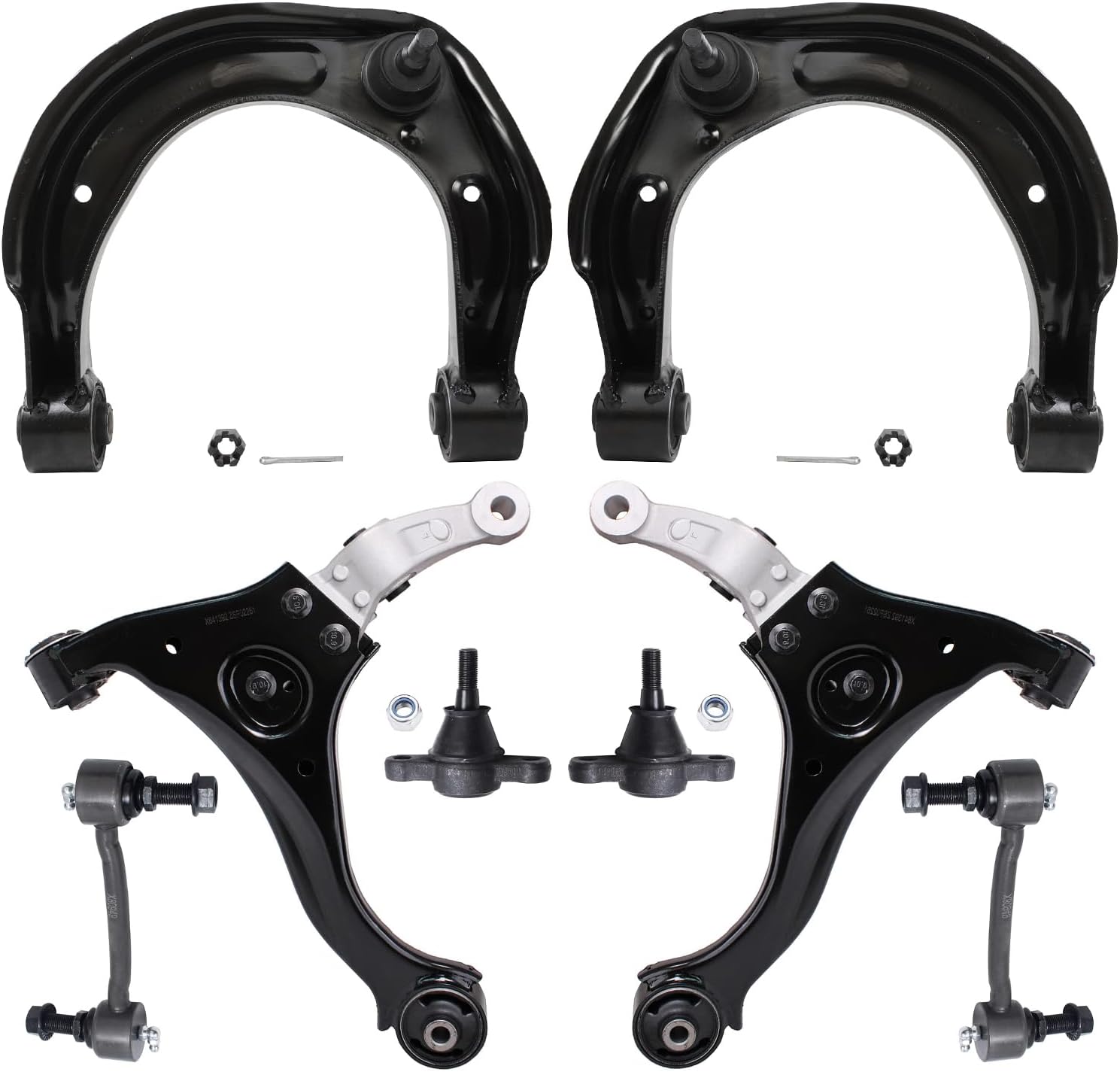 8pc Front Upper Lower Control Arms Ball Joints Sway Bar Links Suspension Kit