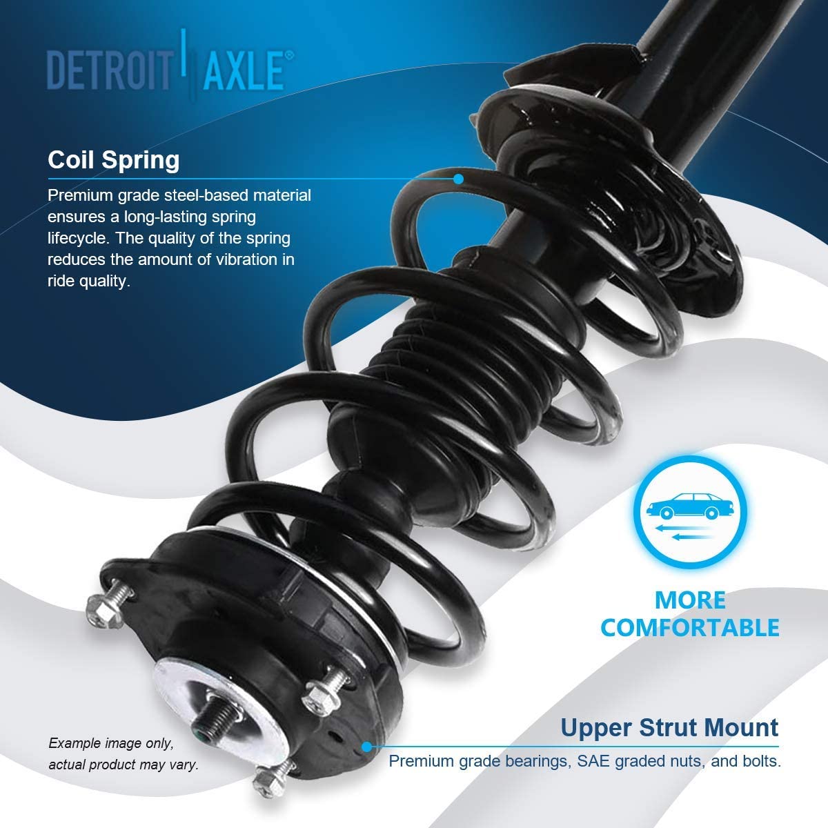 Detroit Axle - Front Struts Rear Shocks for Audi A3 Cc Golf Jetta Passat Rabbit — image 8