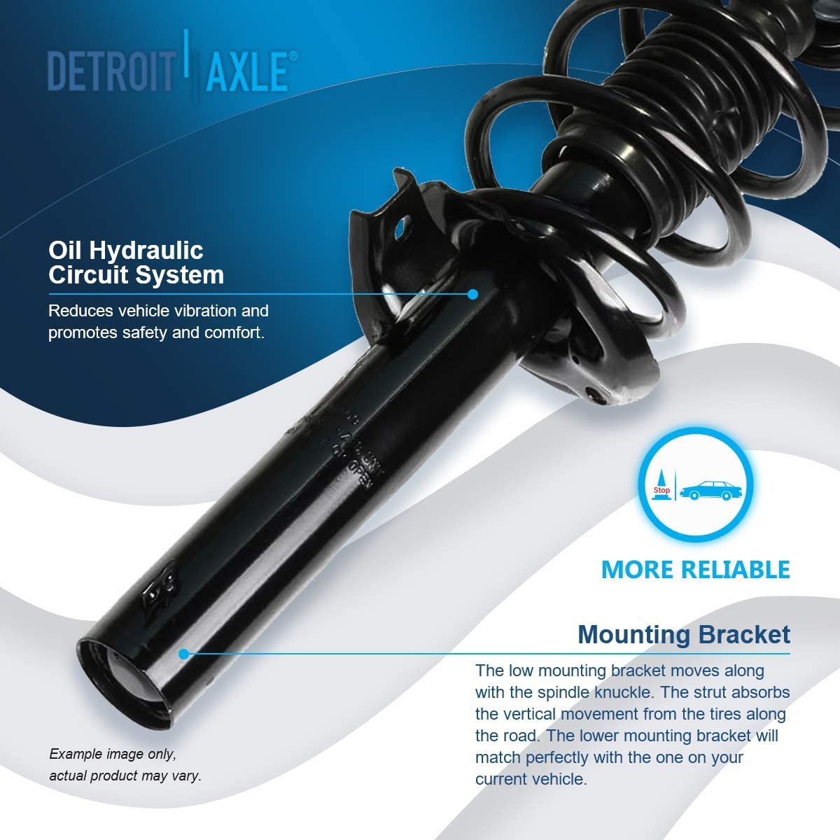 Detroit Axle - Front Struts Rear Shocks for Audi A3 Cc Golf Jetta Passat Rabbit — image 10