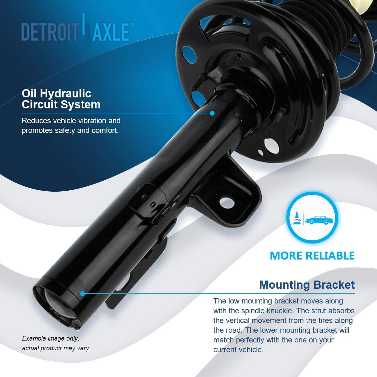 Detroit Axle - Front Struts Rear Shocks Sway Bar Links for 2010-2012 Ford Flex — image 10