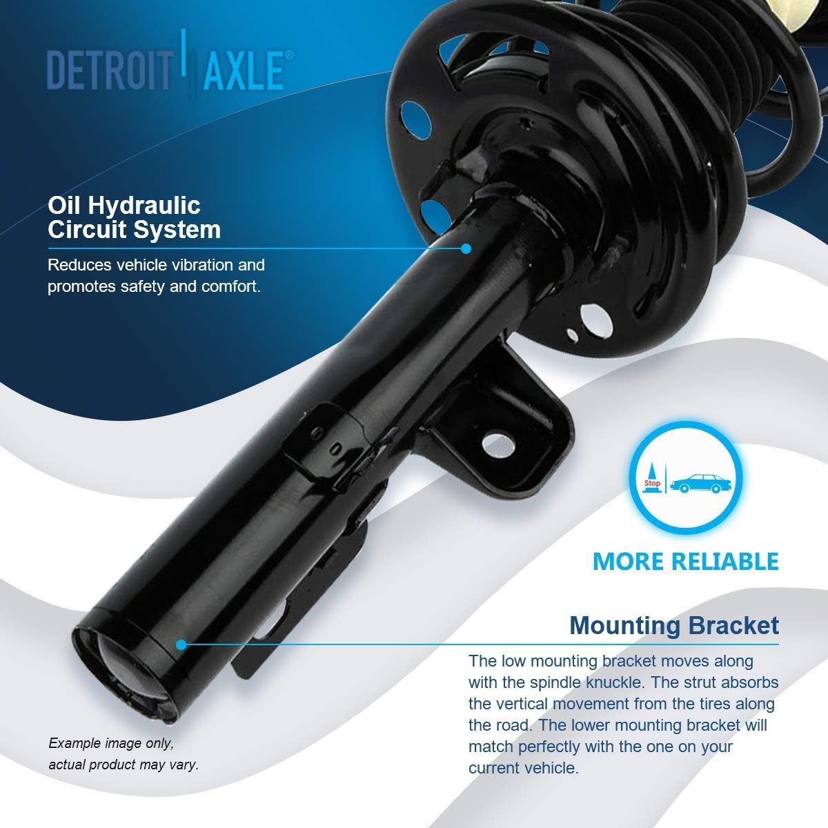 Detroit Axle - Front Struts Rear Shocks Sway Bar Links for 2010-2012 Ford Flex — image 10
