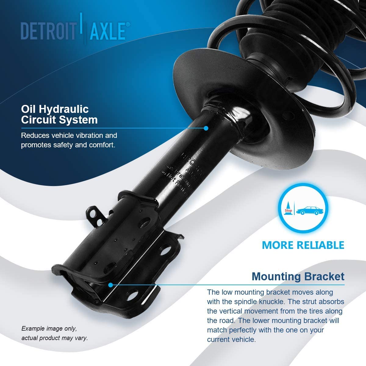 Detroit Axle - Front Struts Rear Shocks Kit for 2001-2010 Chrysler PT Cruiser — image 10