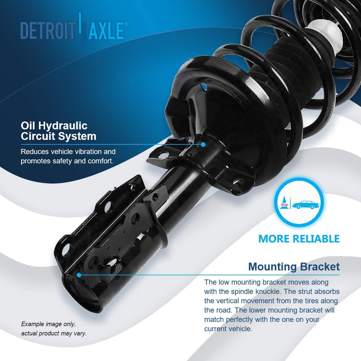 Detroit Axle - Front Struts Rear Shock Absorbers Kit for 2003-2004 Saturn Ion — image 9
