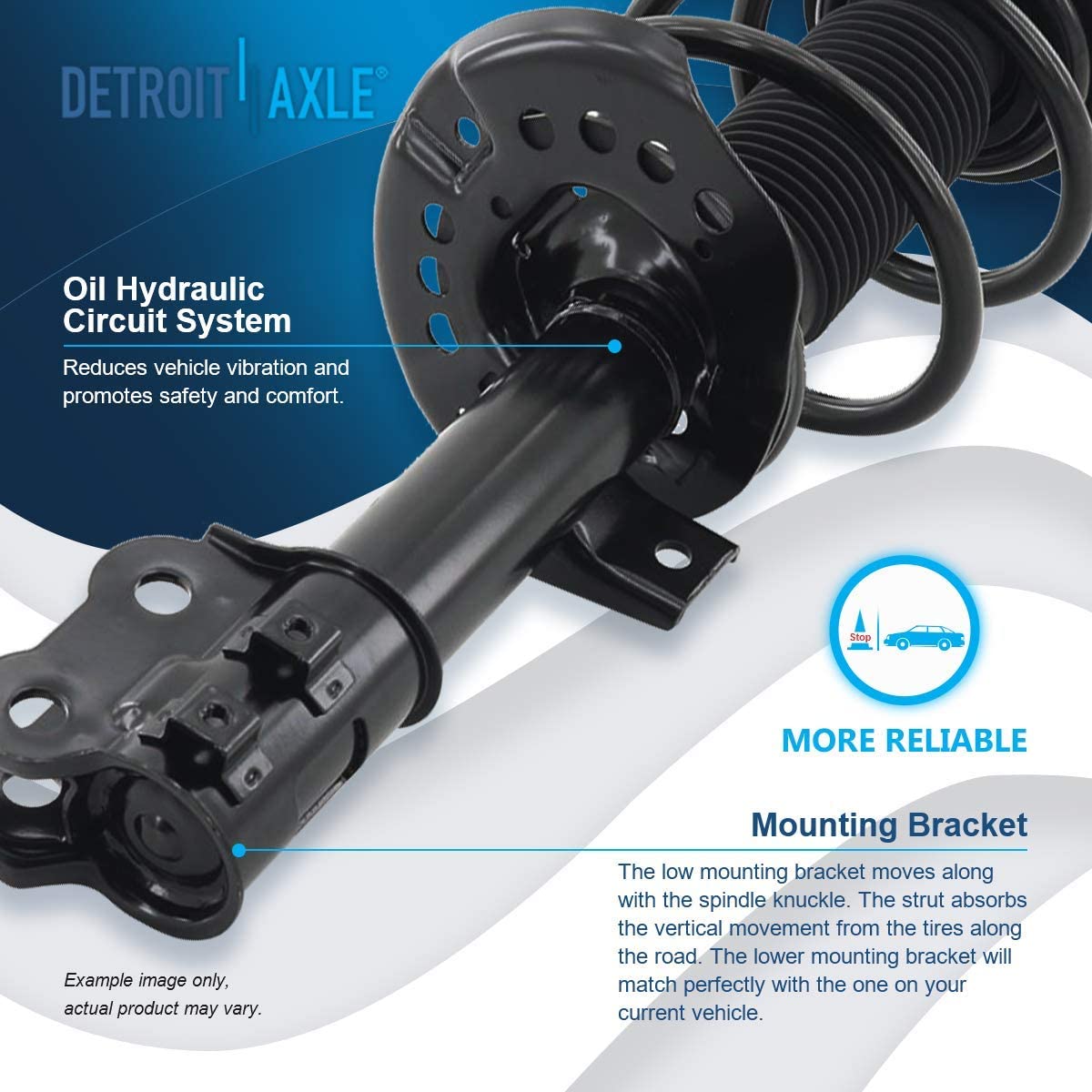 Detroit Axle - Front Struts Rear Shock Absorbers Kit for 2011-2012 Kia Optima — image 10
