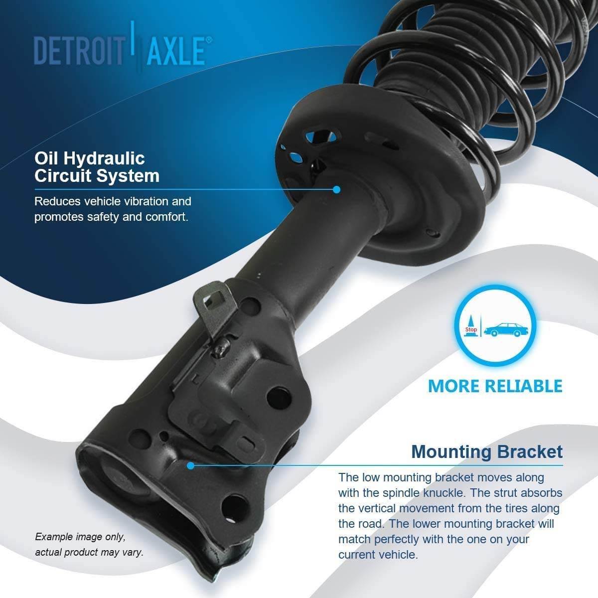 Detroit Axle - Front Struts Rear Shocks Sway Bars Kit for 2013-2015 Honda Civic — image 10