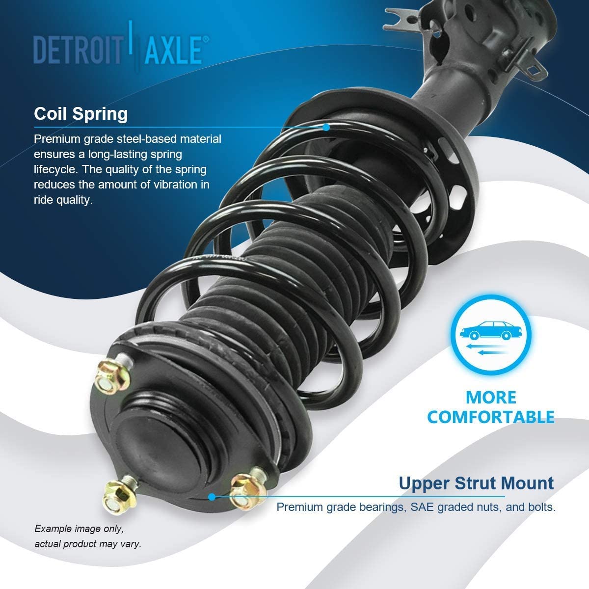 Detroit Axle - Front Struts Rear Shocks Sway Bars Kit for 2013-2015 Honda Civic — image 8