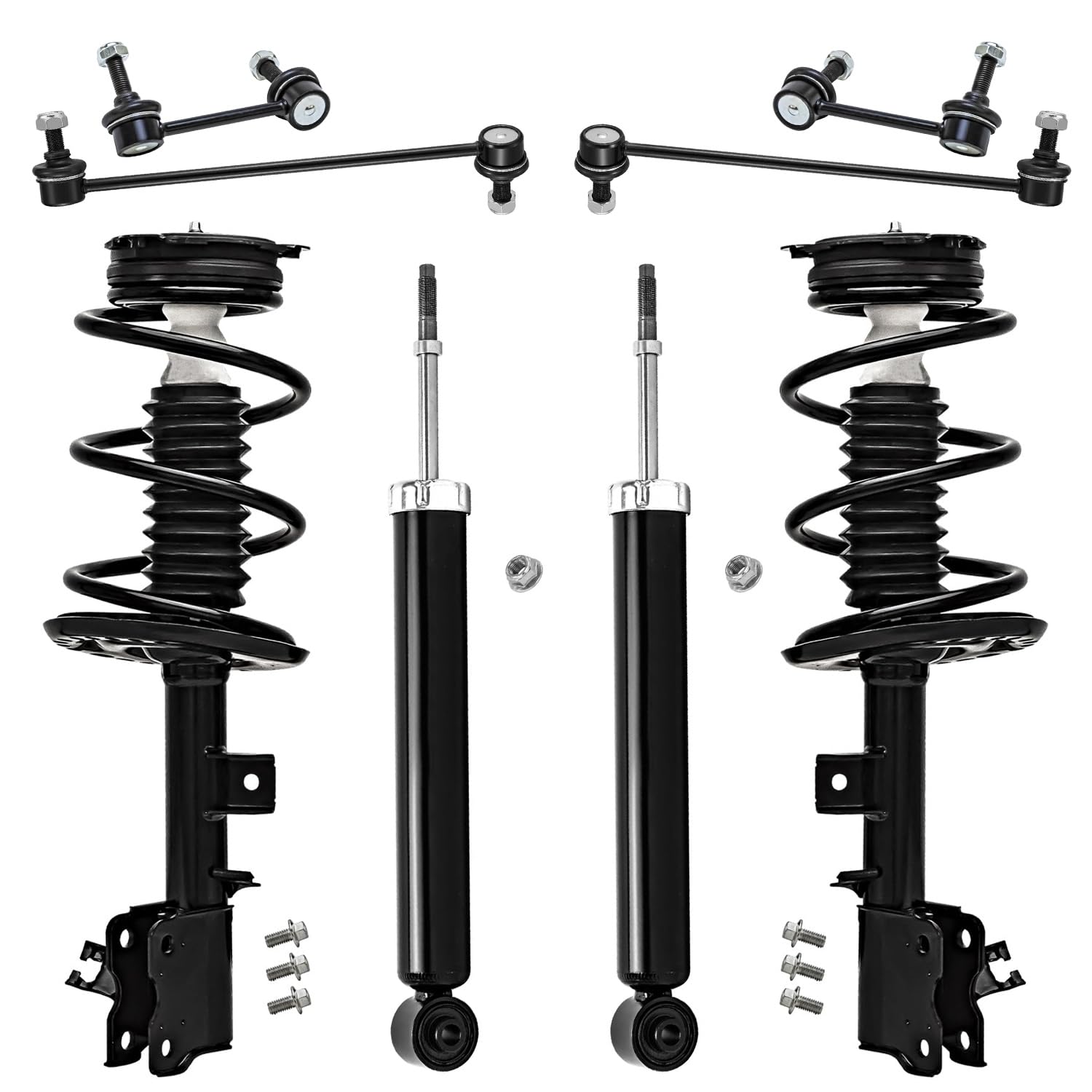8pc Front Struts Rear Shock Absorbers Sway Bar Links Suspension Kit
