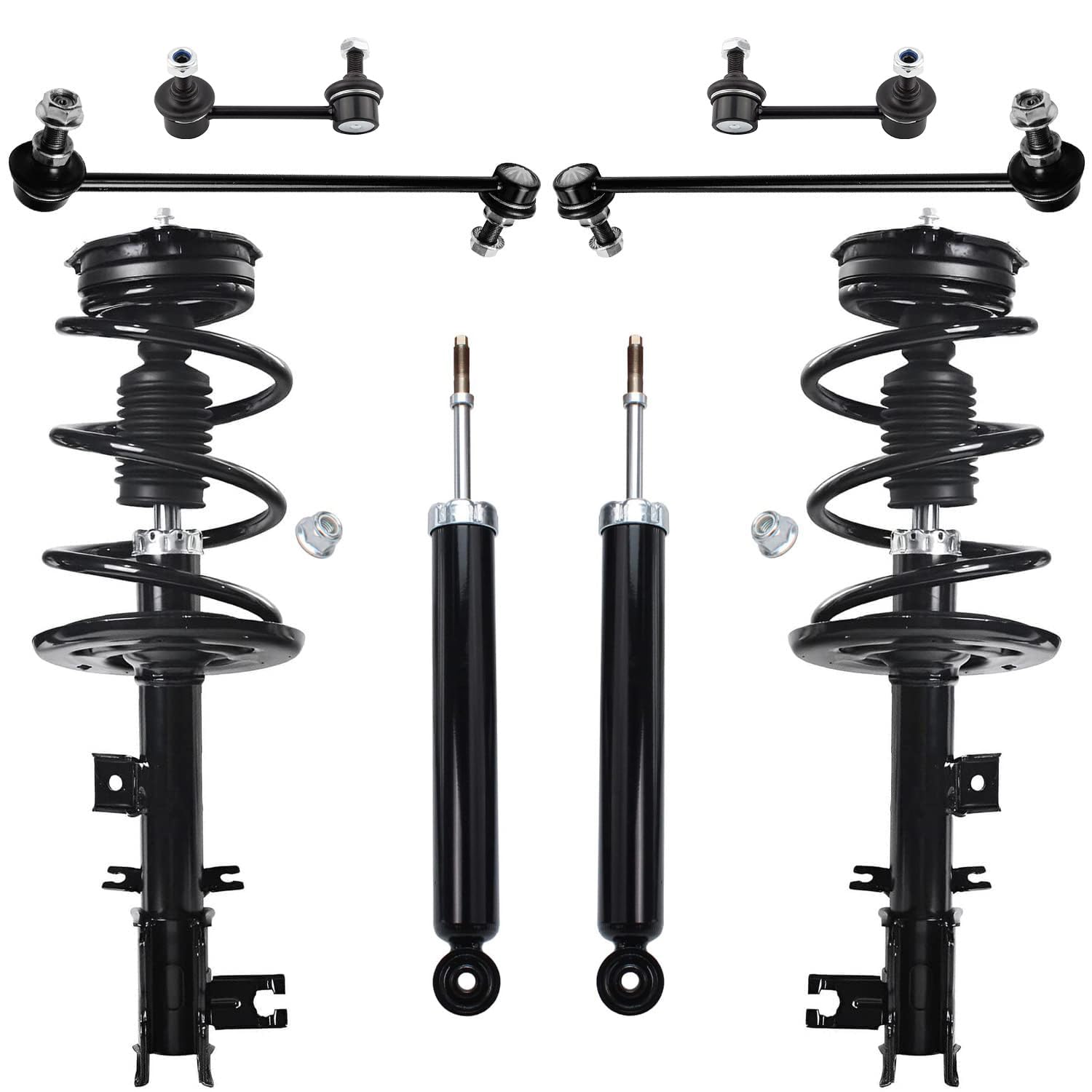 8pc Front Struts Rear Shock Absorbers Sway Bar Links Suspension Kit