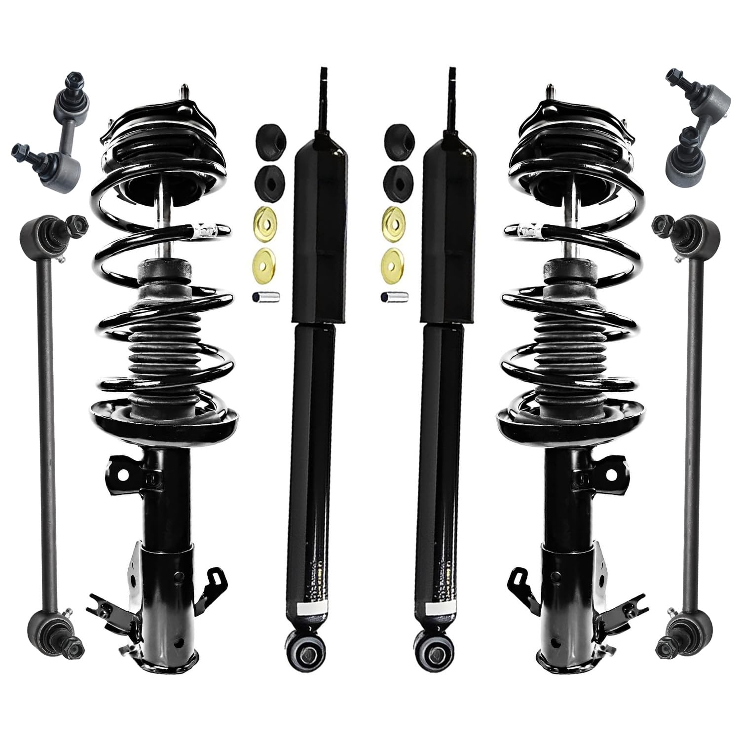 8pc Front Struts Rear Shocks Sway Bar Links Suspension Kit