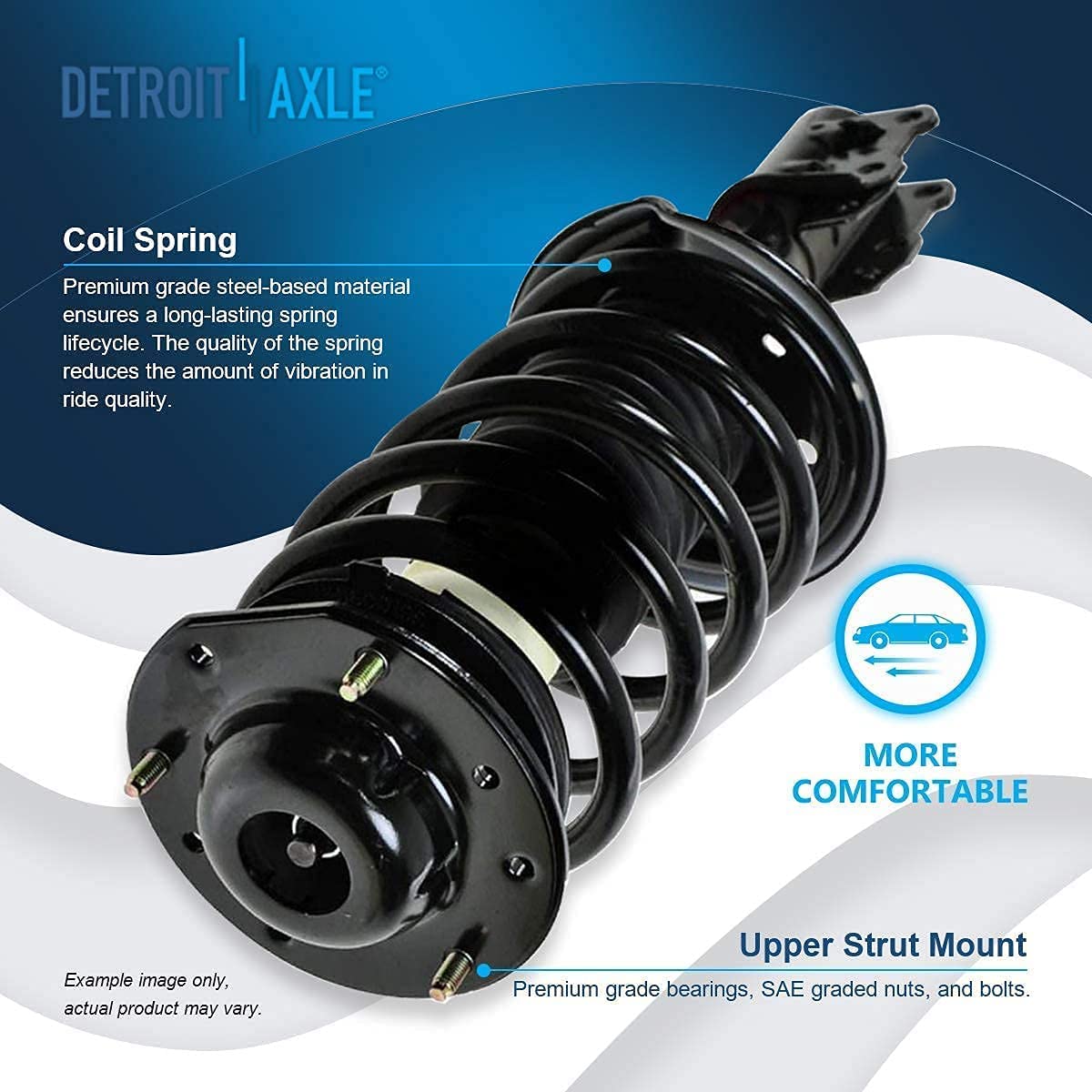 Detroit Axle - Front Struts Rear Shocks Wheel Hubs Kit for Chevy Malibu G6 Aura — image 8
