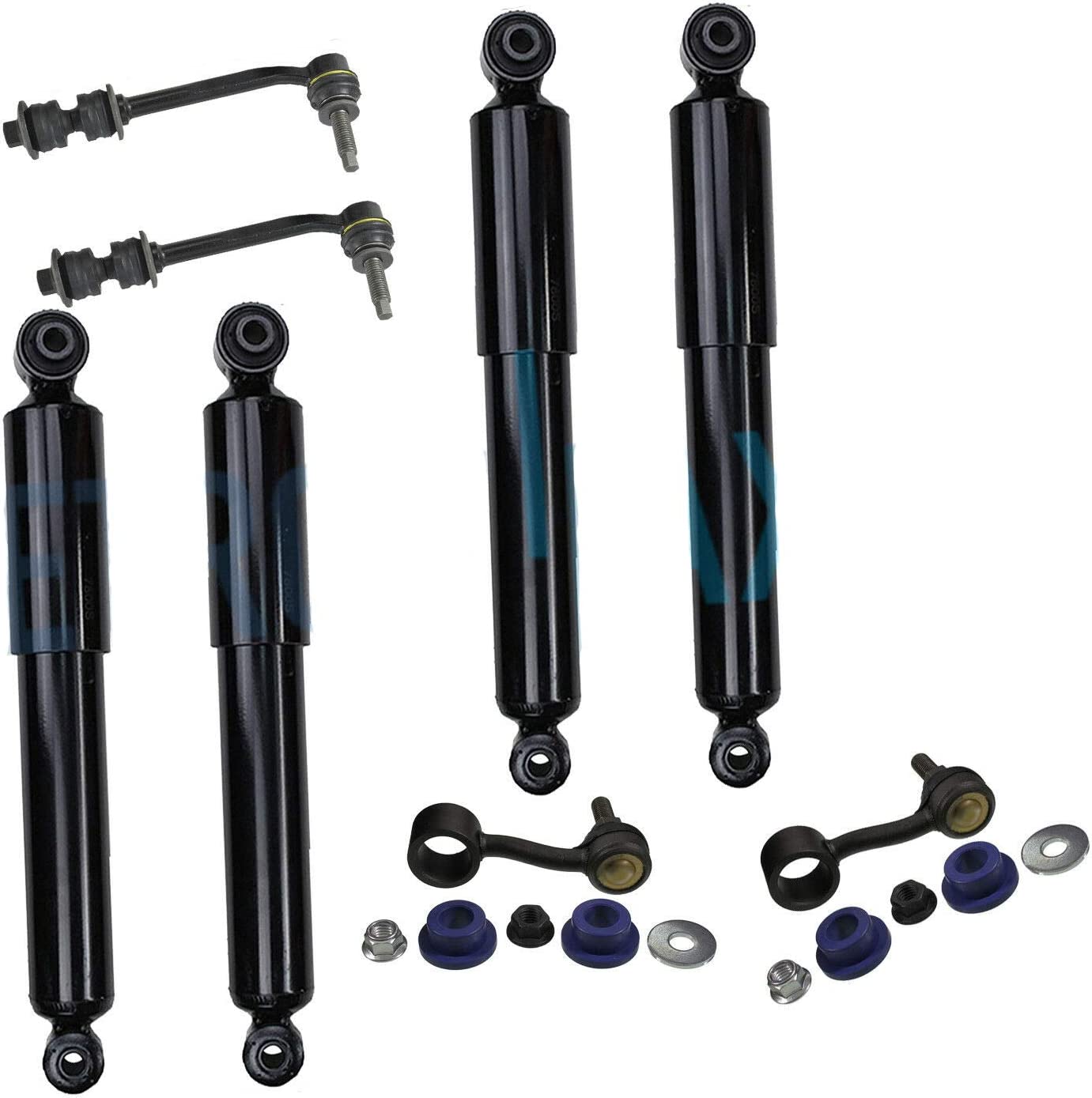 Detroit Axle - Front Rear Shock Absorbers + Sway Bars for Dodge Durango Aspen