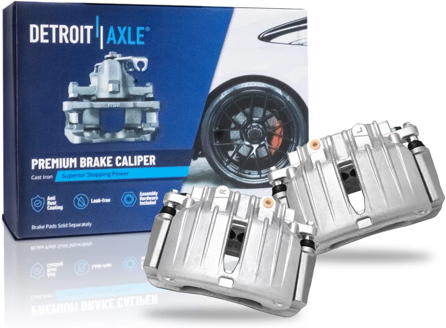 Detroit Axle - Front  Rear Calipers Brake Pads for Silverado Sierra 1500 Tahoe — image 5