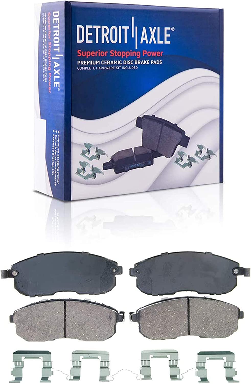 Detroit Axle - Front Rear Disc Brake Calipers Pads for 2002-2006 Nissan Altima — image 6