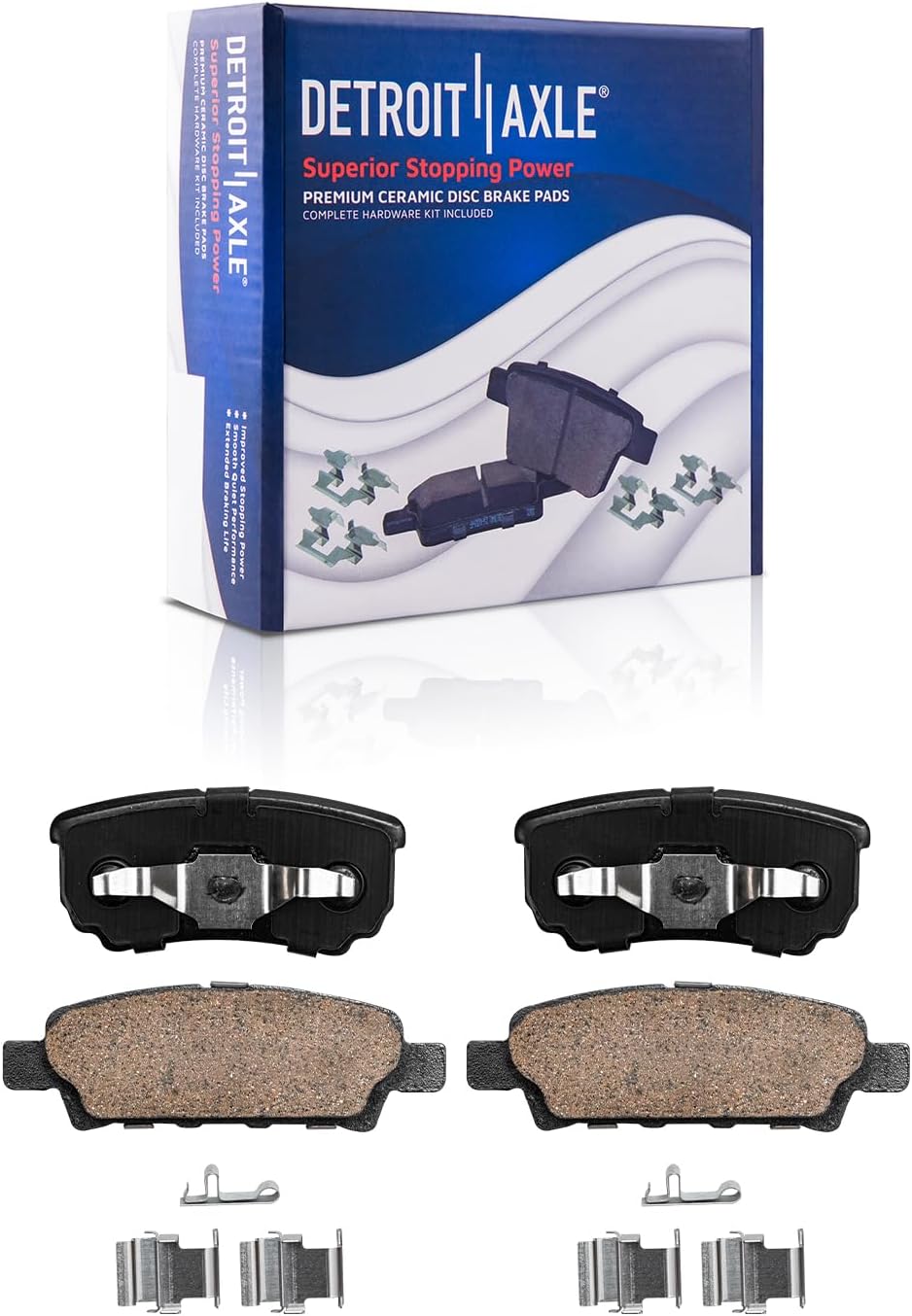 Detroit Axle - Front Rear Disc Calipers Brake Pads for Dodge Caliber 200 Sebring — image 7