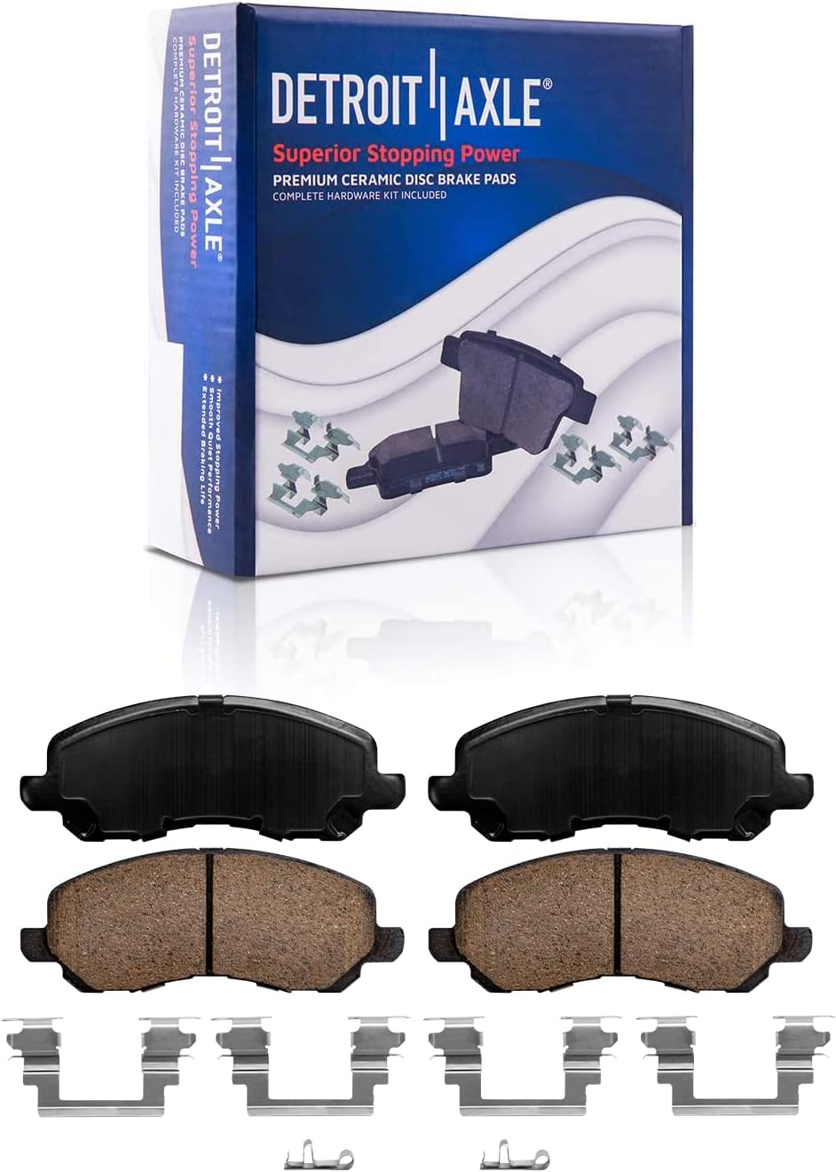 Detroit Axle - Front Rear Disc Calipers Brake Pads for Dodge Caliber 200 Sebring — image 6