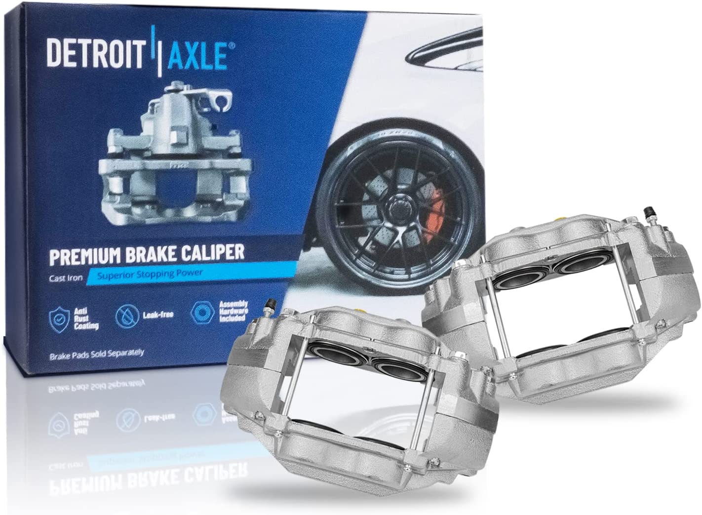 Detroit Axle - Front Drilled Rotors Brake Pads Calipers for 08-16 Tundra Sequoia — image 6