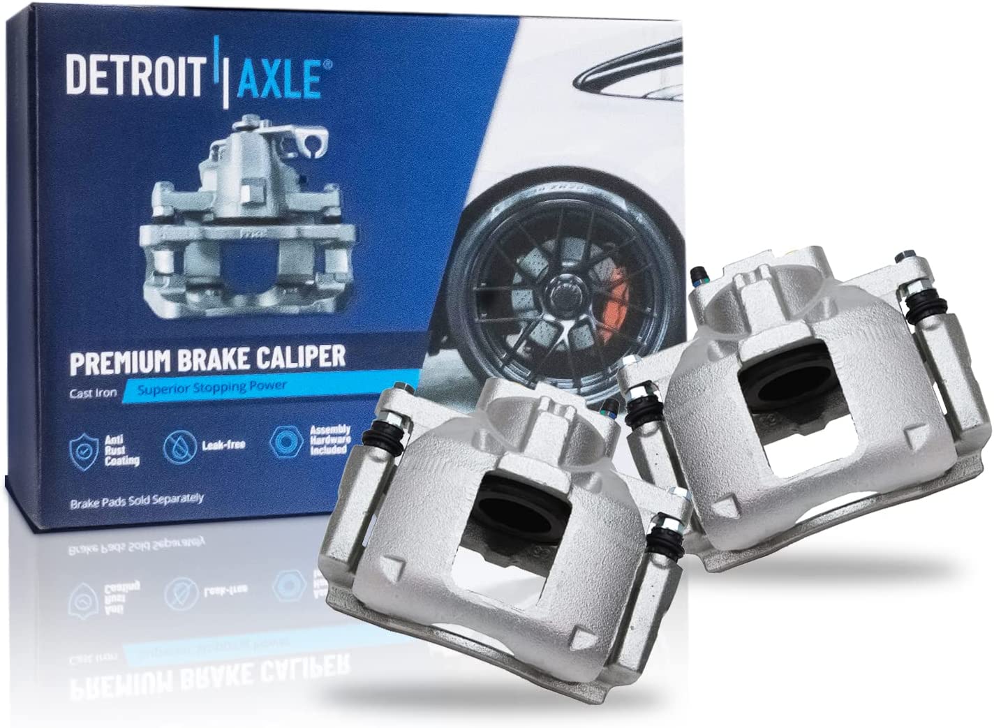Detroit Axle - Front Disc Rotors Calipers Brake Pads for 2009-2012 Dodge Journey — image 5