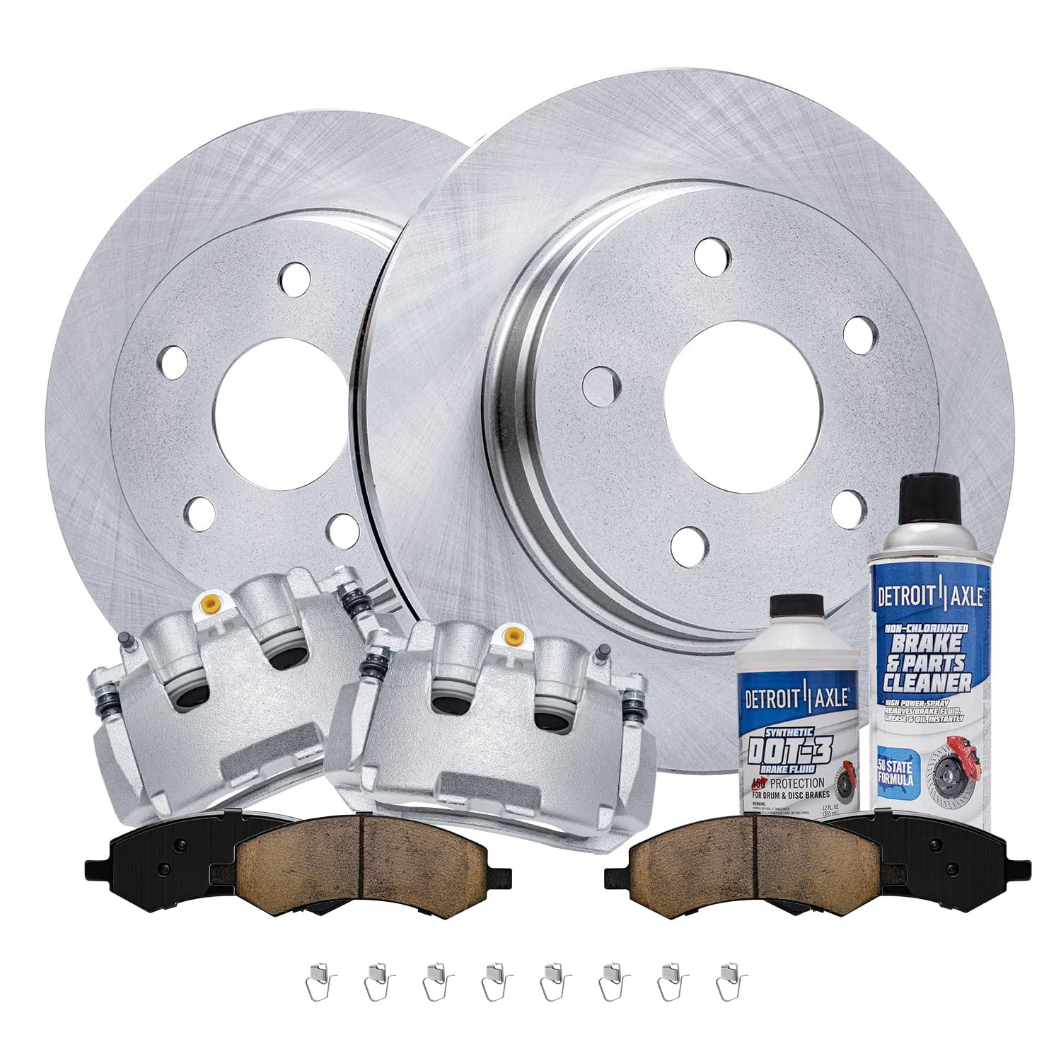 8pc Front Disc Rotors Calipers Ceramic Brake Pads Kit