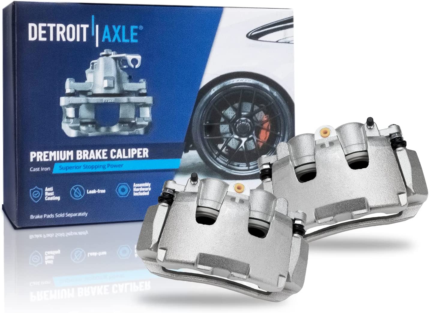 Detroit Axle - Front Drilled Rotors Brake Pads Calipers for Durango Ram 1500 — image 6