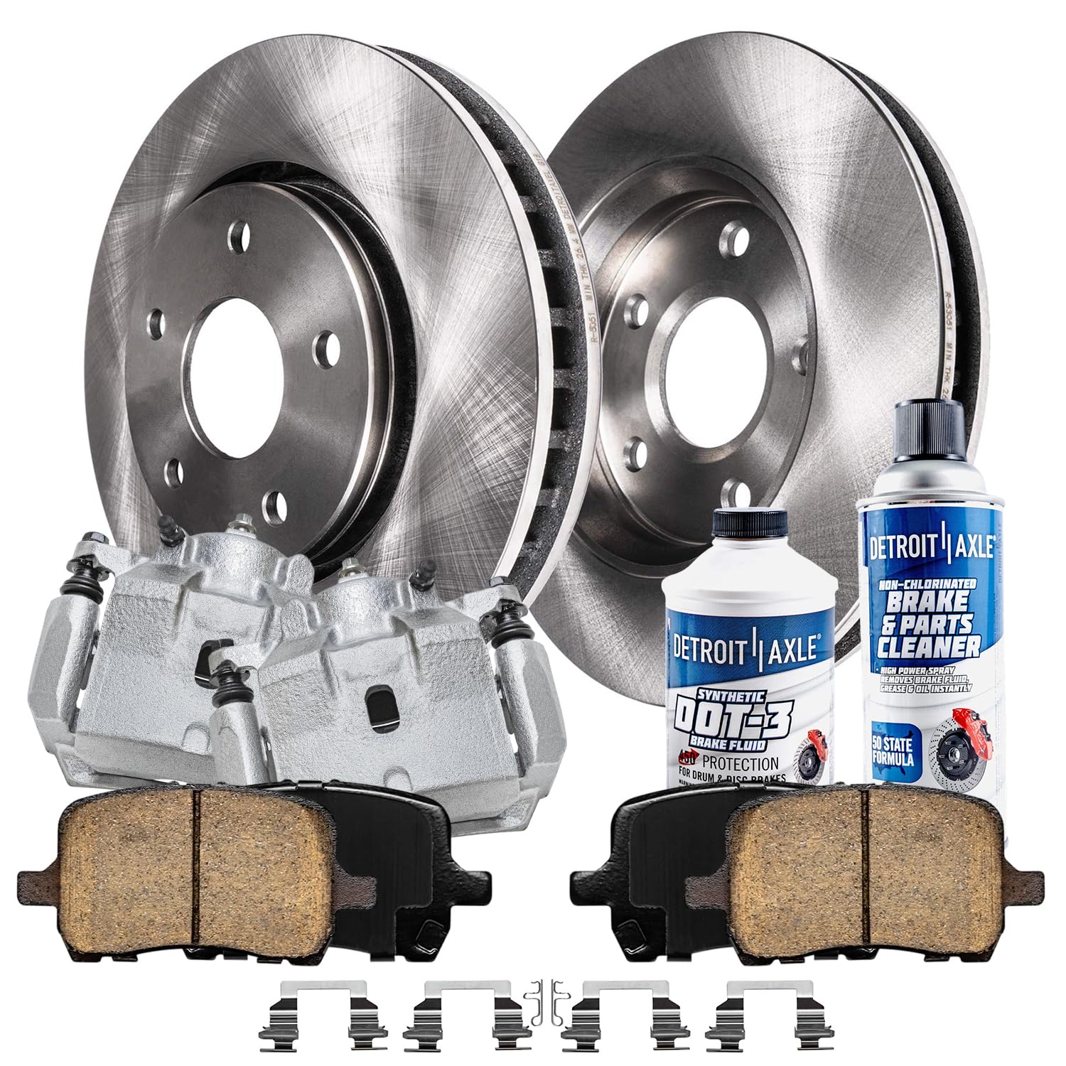 8pc Front Disc Rotors Calipers Ceramic Brake Pads Kit