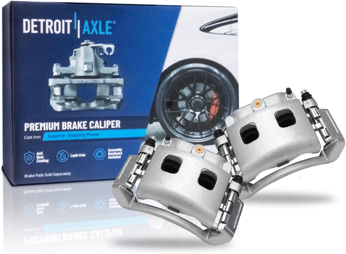 Detroit Axle - Front Disc Rotors Calipers Brake Pads for Dodge Ram 1500 Durango — image 5
