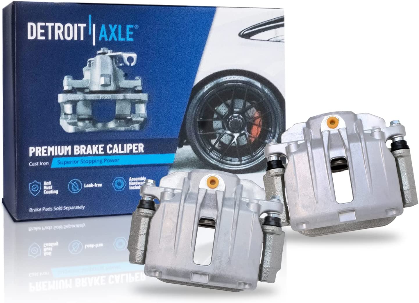 Detroit Axle - Rear Drilled Rotors Calipers Pads for Silverado Sierra 1500 Tahoe — image 5