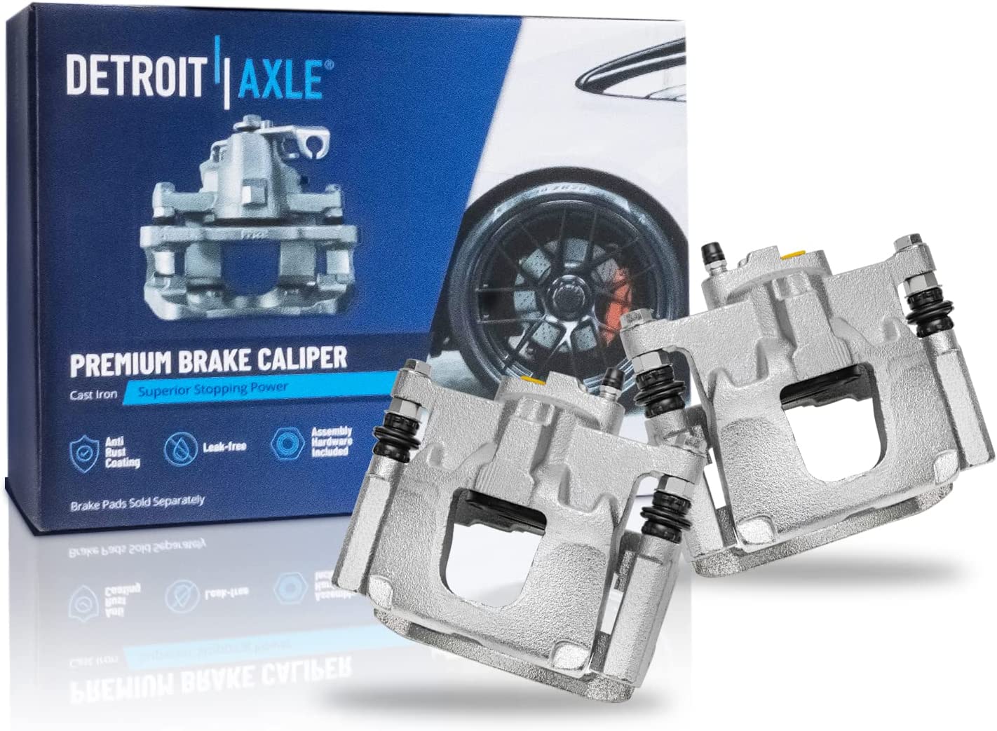Detroit Axle - Rear Disc Rotors Brake Pads Calipers Kit for Jeep Wrangler JK — image 6