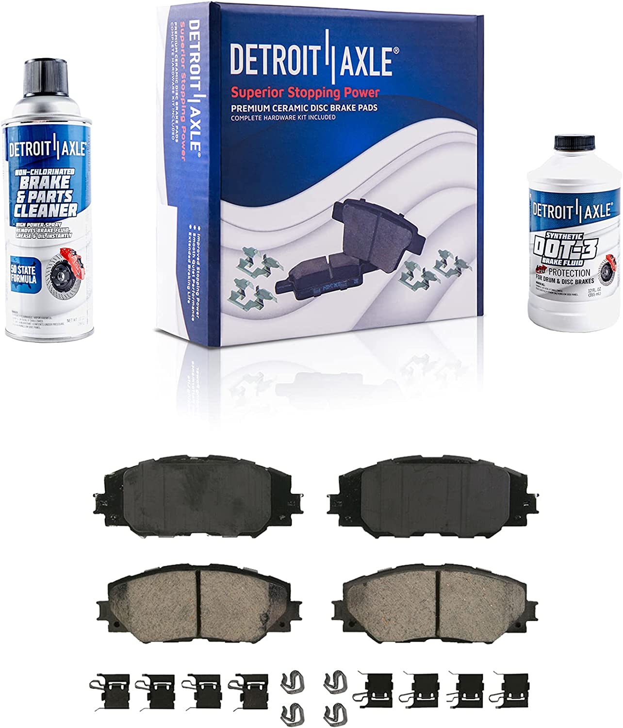 Detroit Axle - Front Rotors Pads Brake Caliper for Toyota Corolla xD Matrix Vibe — image 5
