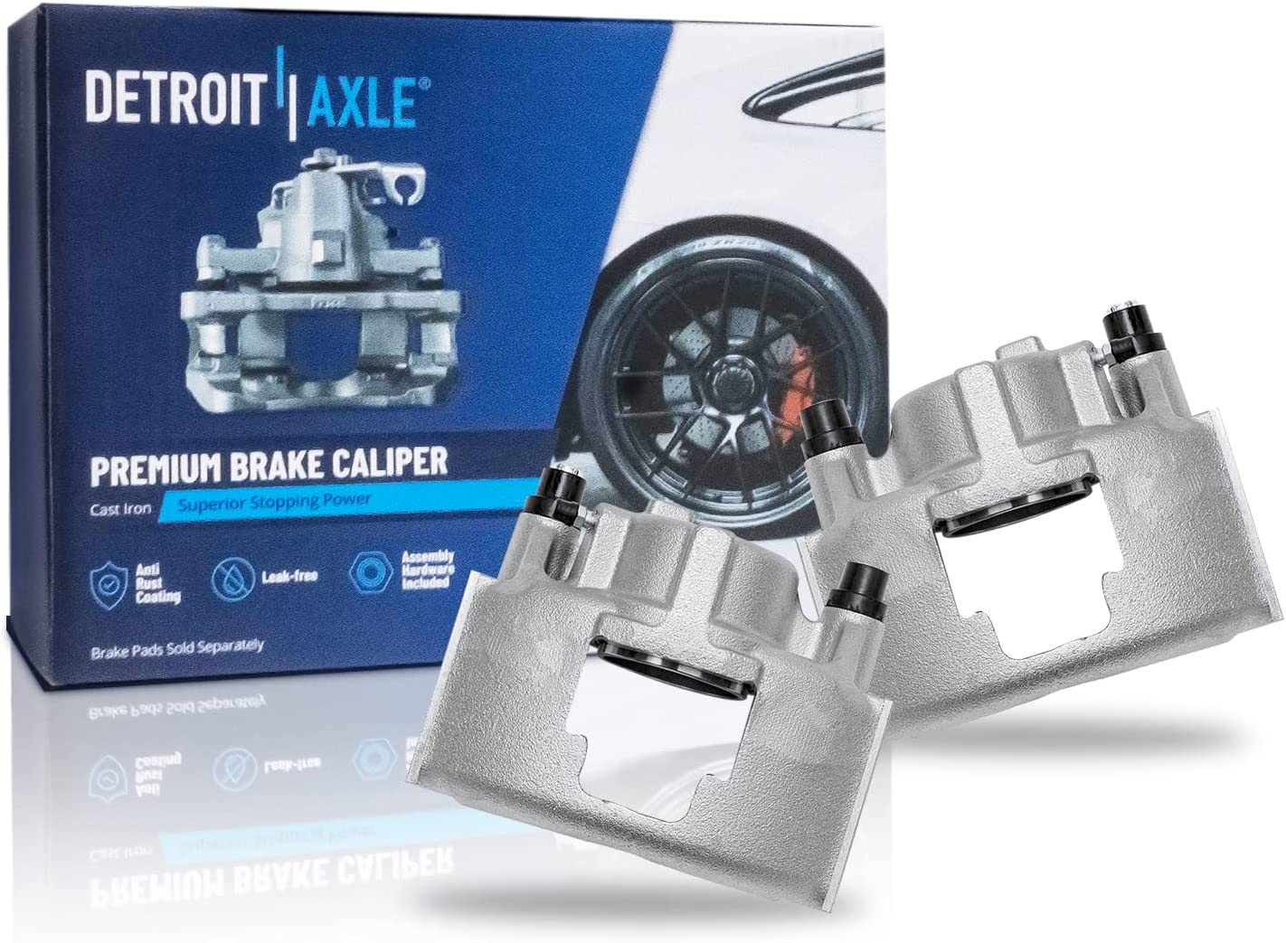 Detroit Axle - Front Drilled Rotors Calipers Pads for K1500 K2500 Suburban Tahoe — image 5