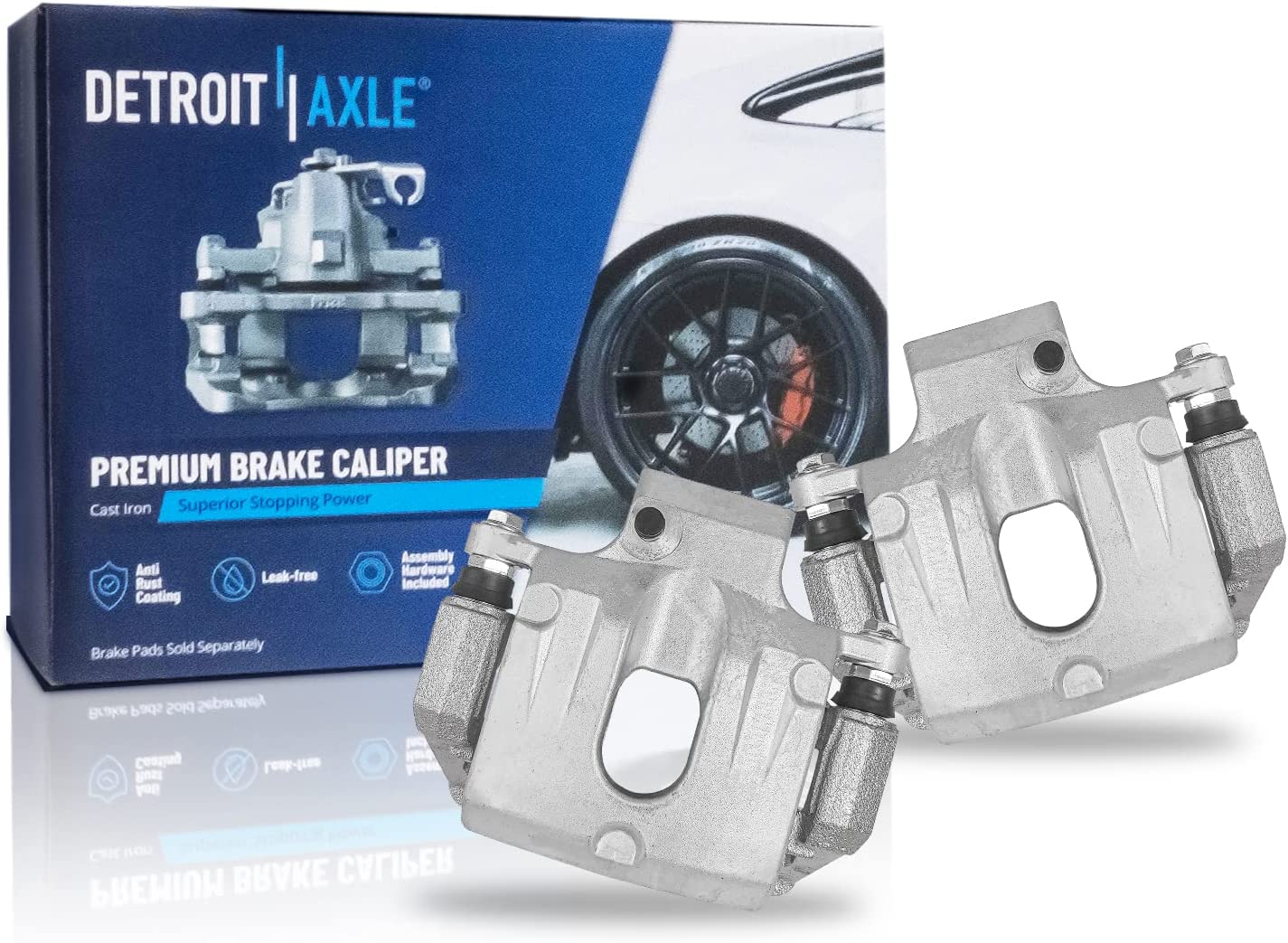 Detroit Axle - Rear Drilled Rotors Brake Pads Calipers for Traverse Enclave — image 6