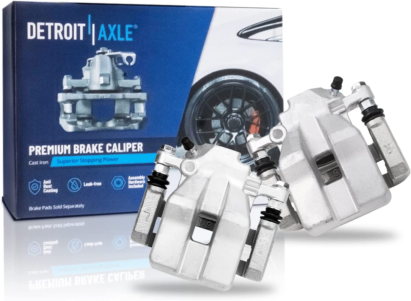 Detroit Axle - Rear Disc Rotors Calipers Brake Pads for 2010-2012 Lexus HS250h — image 5