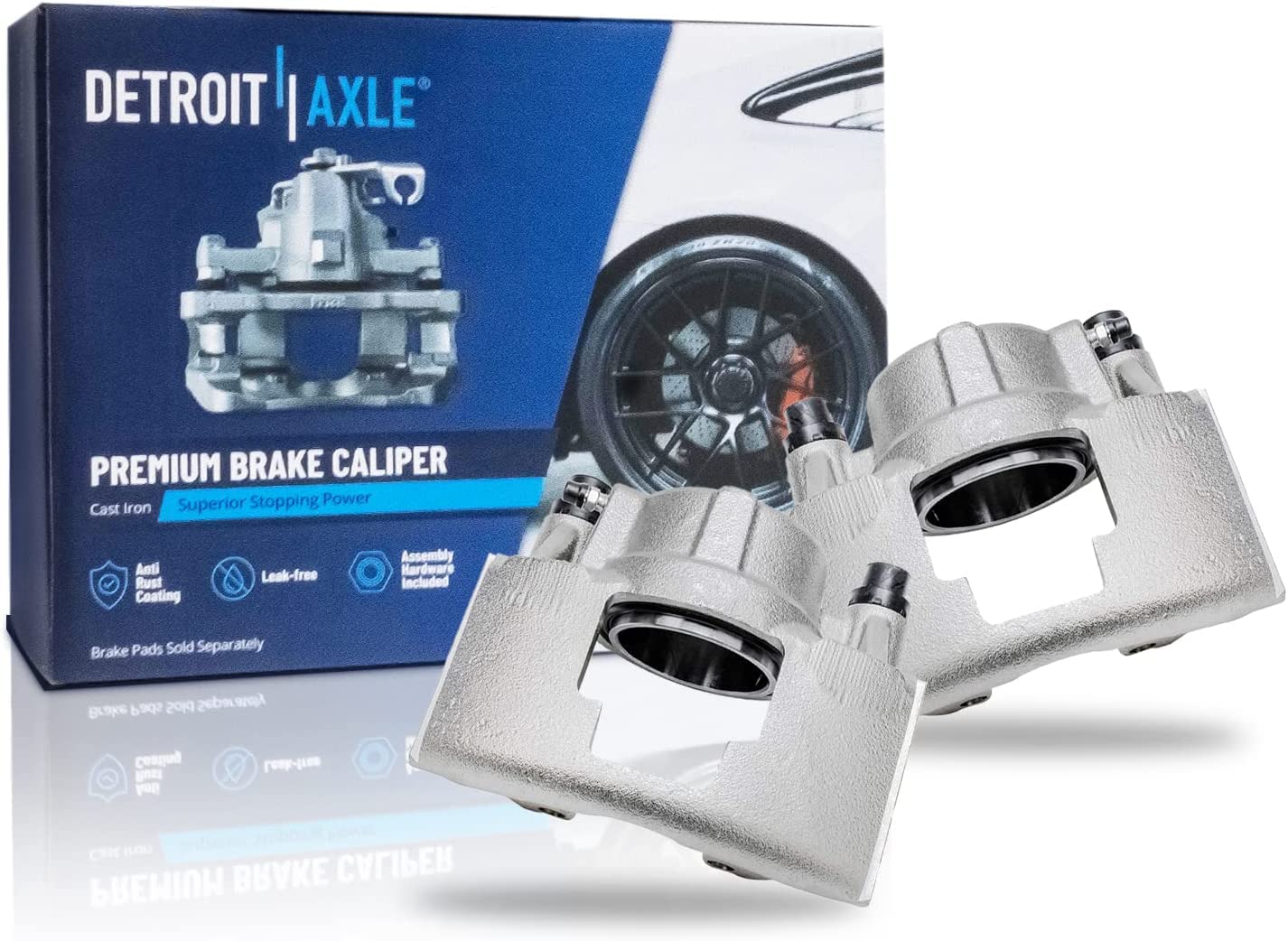 Detroit Axle - Front Drilled Rotors Calipers Brake Pads for K1500 K2500 Pickup — image 5