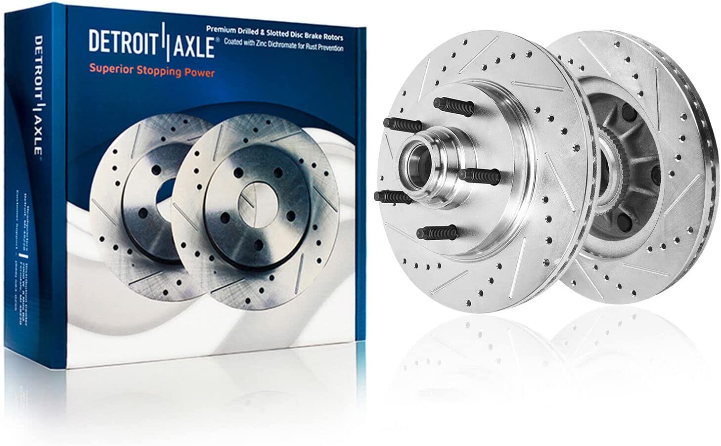 Detroit Axle - Front Drilled Rotors Calipers Pads for Lincoln Blackwood F-150 — image 4