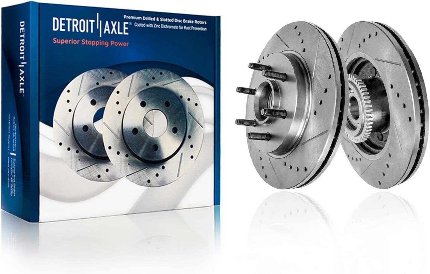 Detroit Axle - Front Drilled Rotors Calipers Brake Pads for 2004-2005 Ford F-150 — image 4