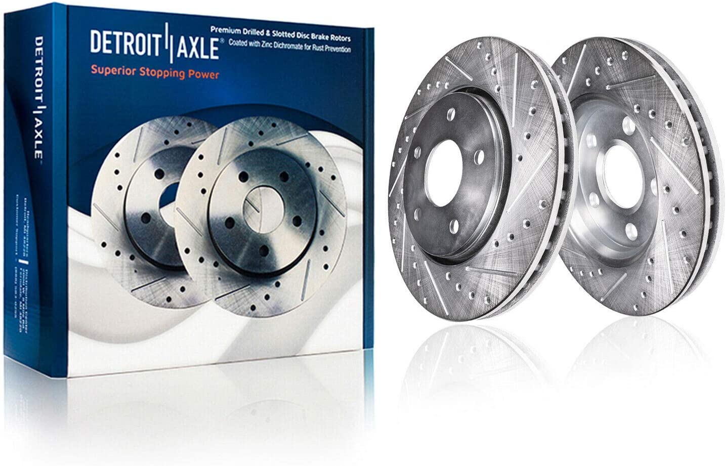 Detroit Axle - Rear Drilled Rotors Calipers Pads for Infiniti G35 Nissan 350Z — image 4