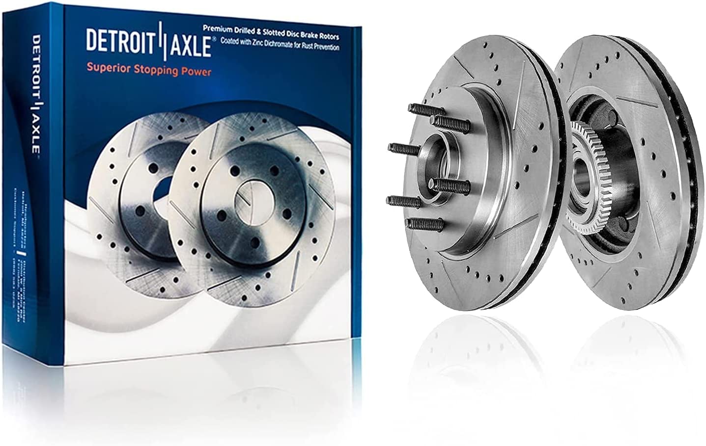 Detroit Axle - 2WD Front Drilled Rotors Calipers Pads for Ford F-150 Mark LT — image 4